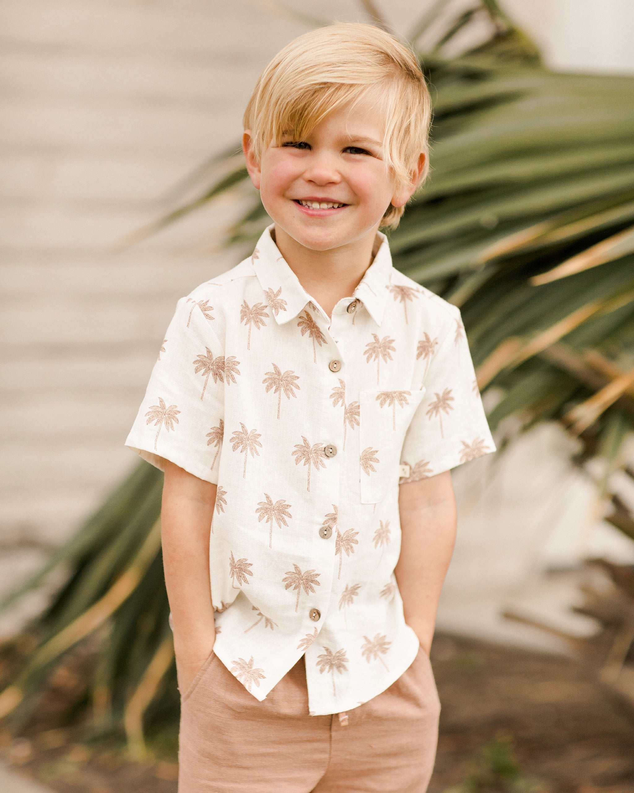 Collared Short Sleeve Shirt || Paradise - Rylee + Cru | Kids Clothes | Trendy Baby Clothes | Modern Infant Outfits |