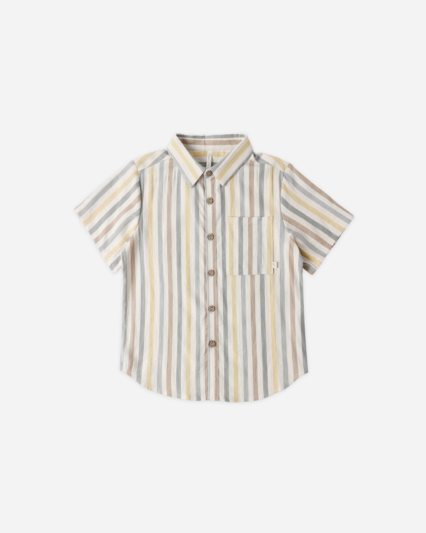Collared Short Sleeve Shirt Valencia Stripe - Rylee + Cru | Kids Clothes | Trendy Baby Clothes | Modern Infant Outfits |