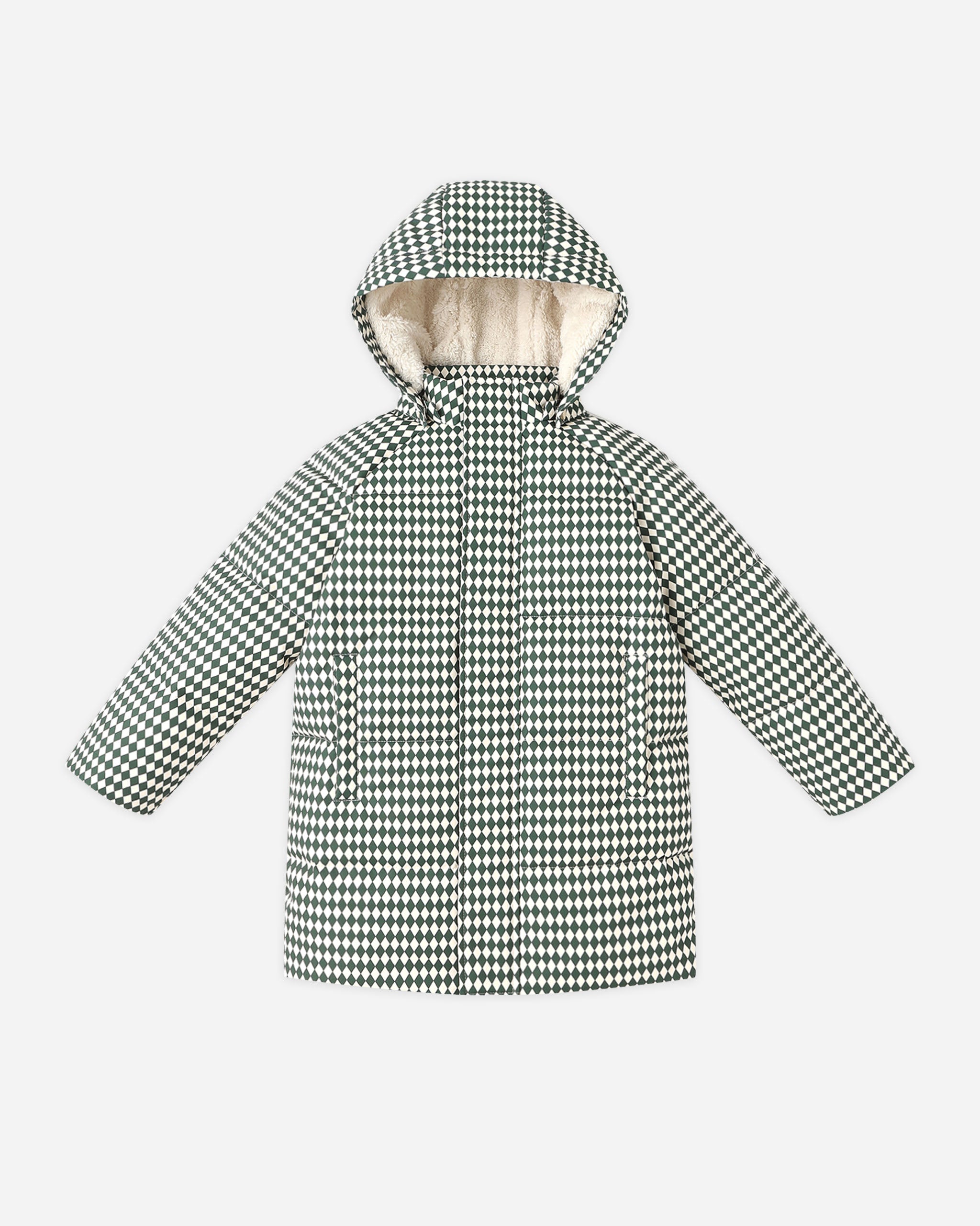 Long Down Puffer Jacket || Green Diamond - Rylee + Cru | Kids Clothes | Trendy Baby Clothes | Modern Infant Outfits |