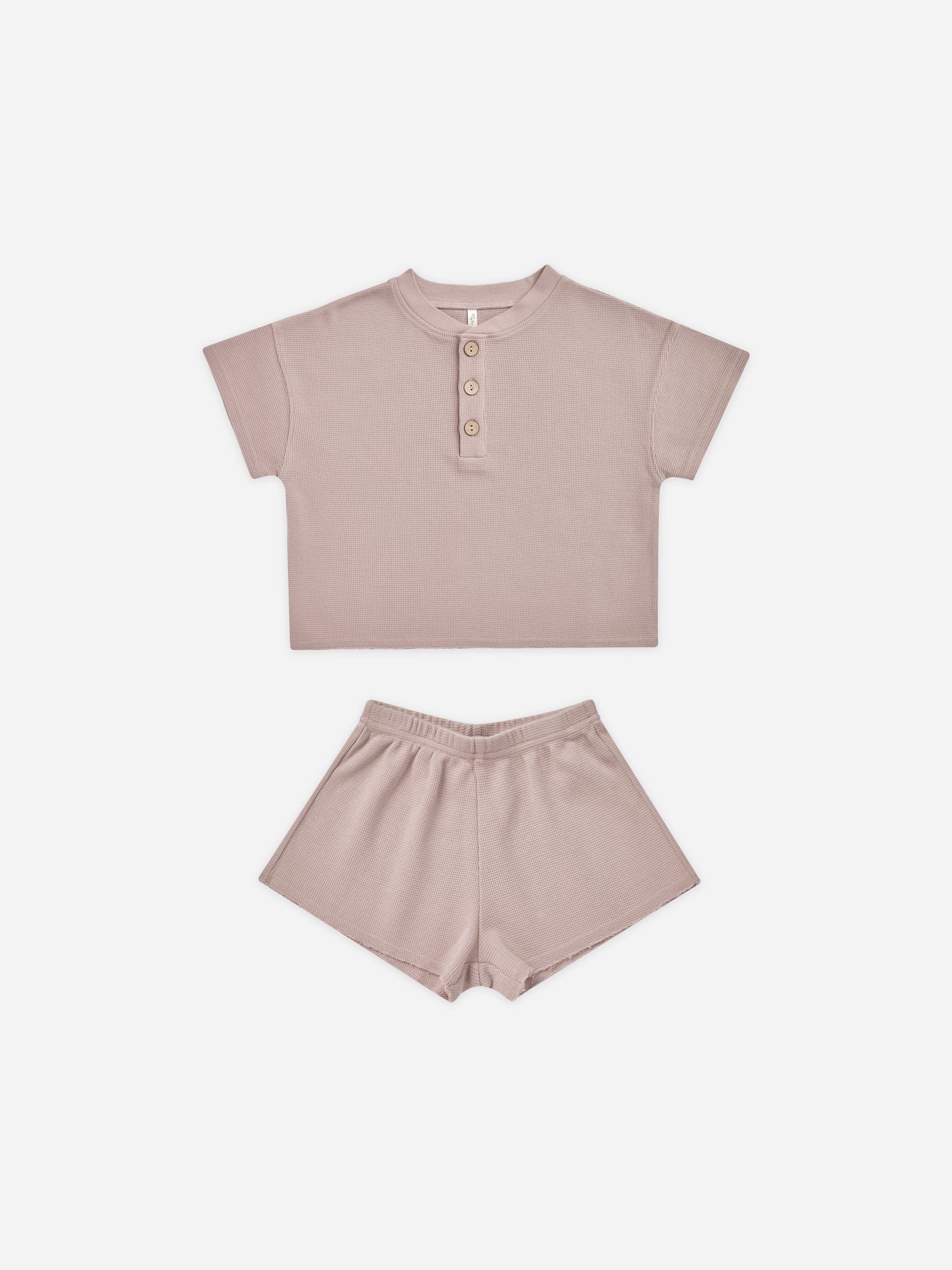 Summer Waffle Set || Mauve - Rylee + Cru | Kids Clothes | Trendy Baby Clothes | Modern Infant Outfits |