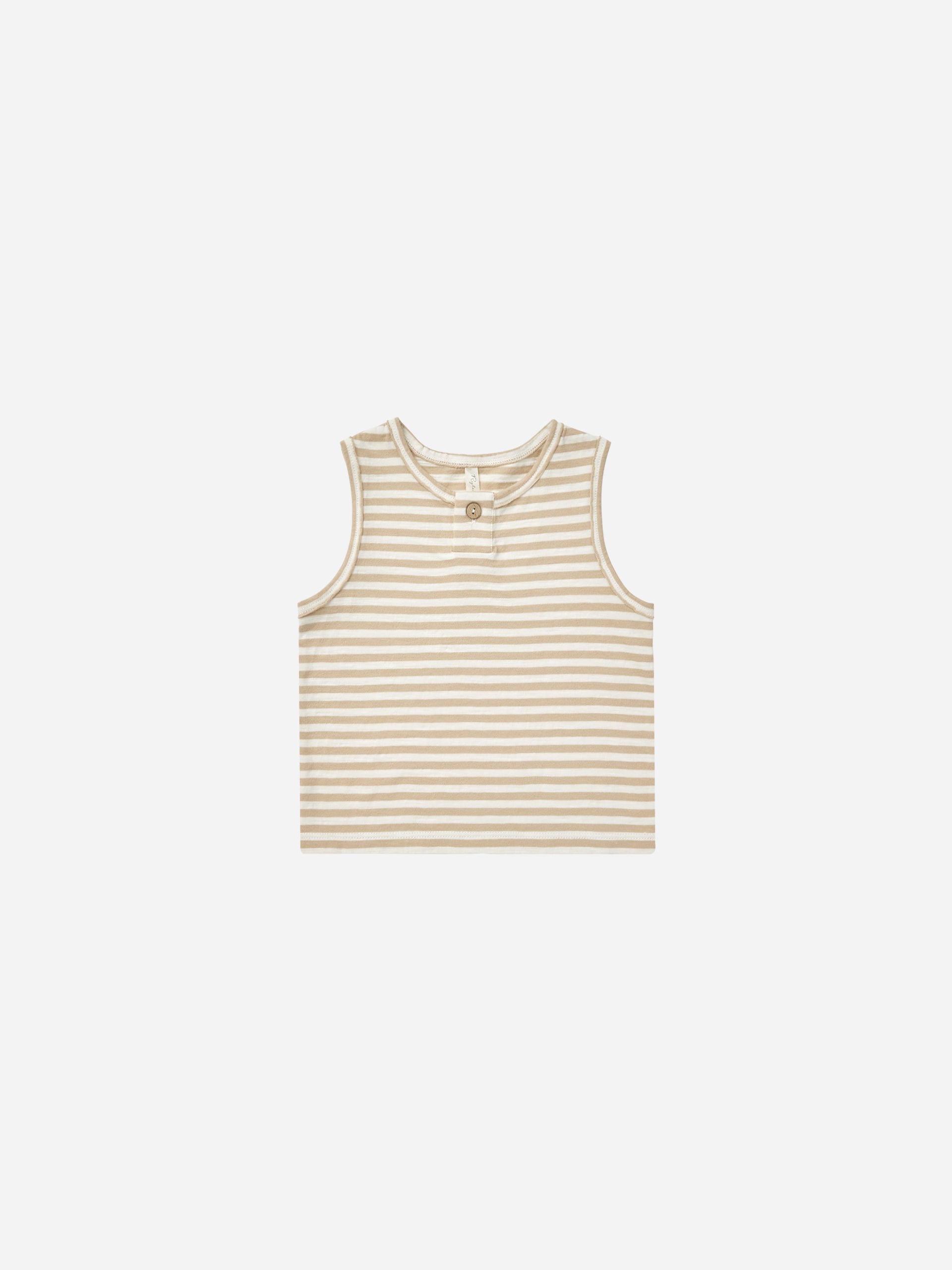 Jersey Button Tank || Sand Stripe - Rylee + Cru | Kids Clothes | Trendy Baby Clothes | Modern Infant Outfits |