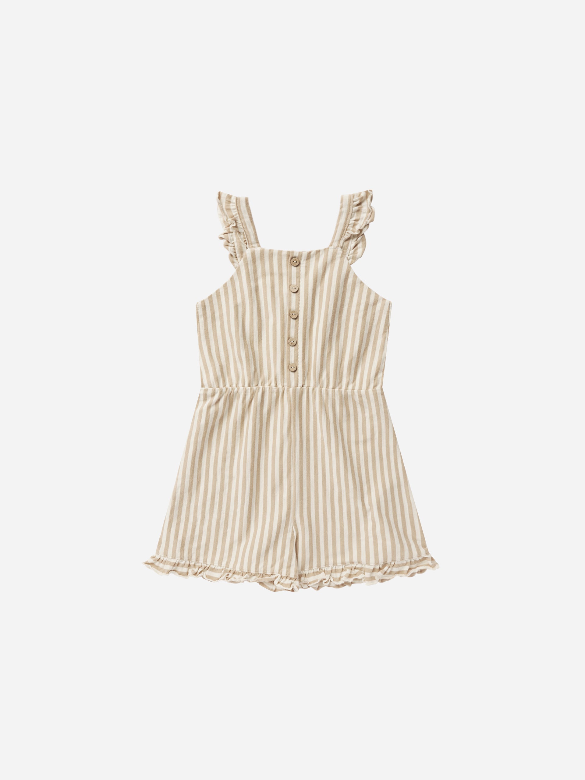 Addy Romper || Sand Stripe - Rylee + Cru | Kids Clothes | Trendy Baby Clothes | Modern Infant Outfits |