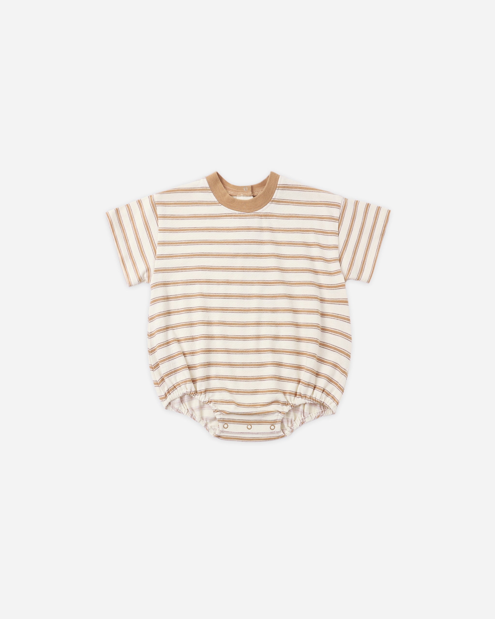 Relaxed Bubble Romper Fawn Stripe - Rylee + Cru | Kids Clothes | Trendy Baby Clothes | Modern Infant Outfits |