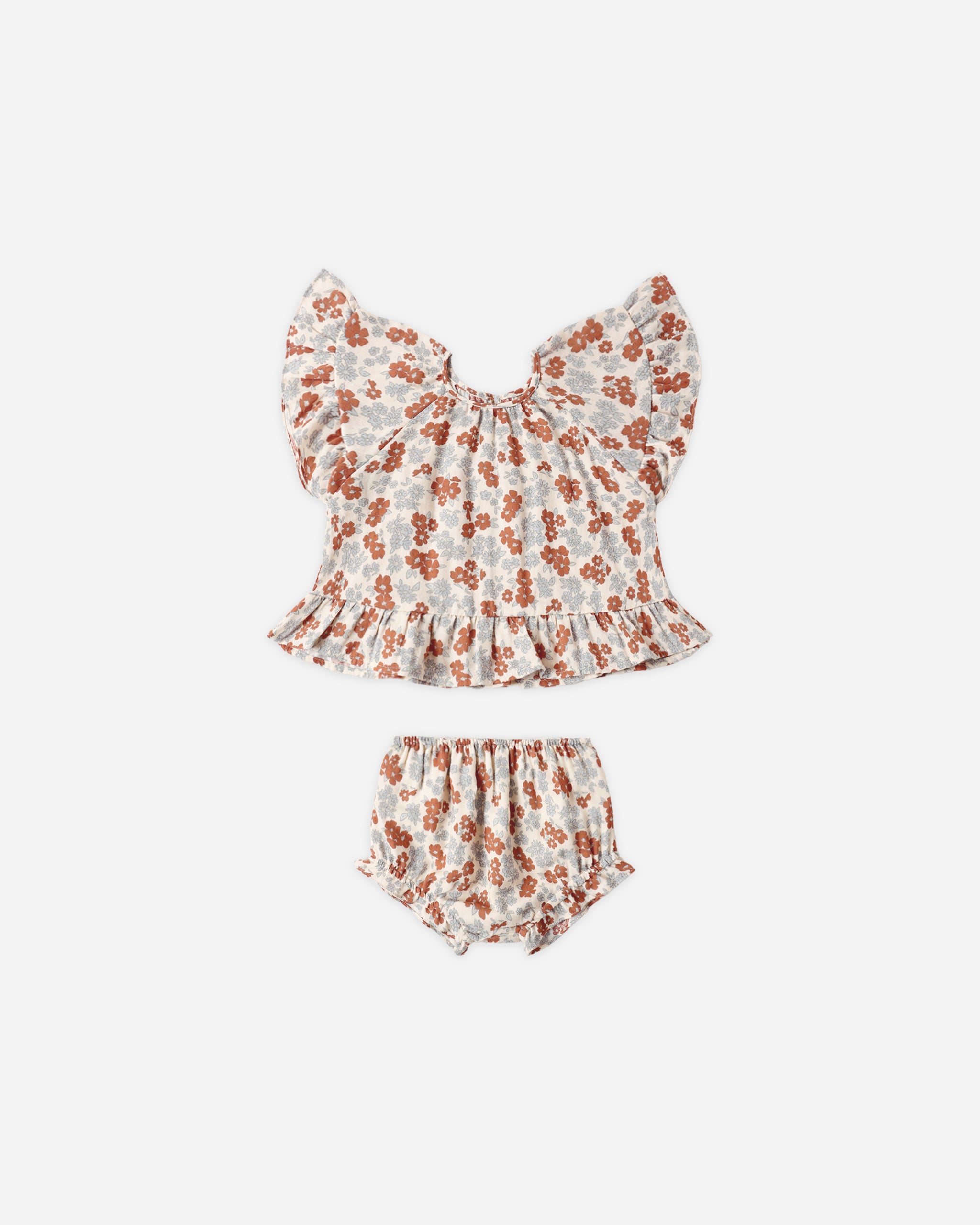 Butterfly Top & Bloomer Set Americana Floral - Rylee + Cru | Kids Clothes | Trendy Baby Clothes | Modern Infant Outfits |