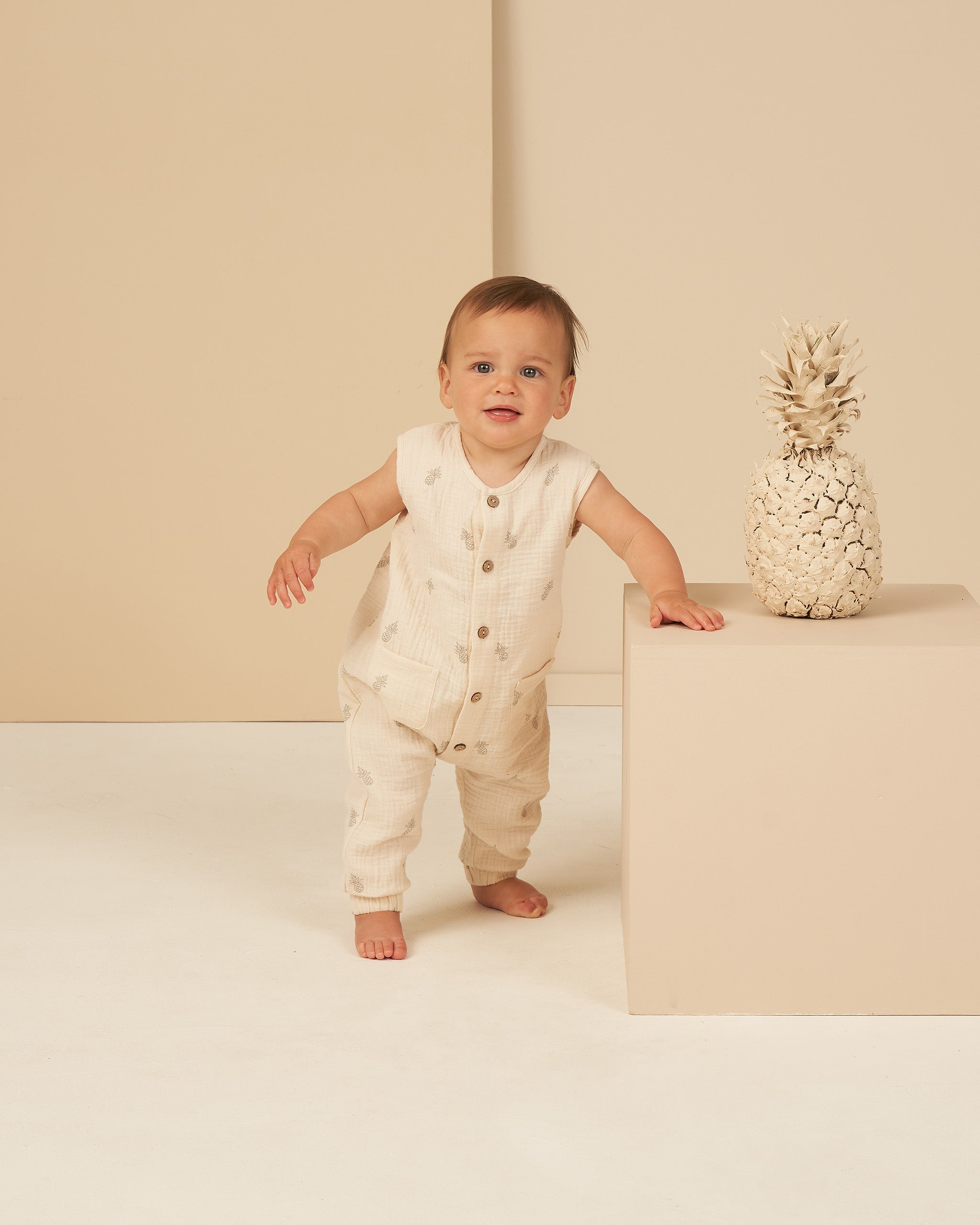 Woven Jumpsuit || Pineapple - Rylee + Cru | Kids Clothes | Trendy Baby Clothes | Modern Infant Outfits |