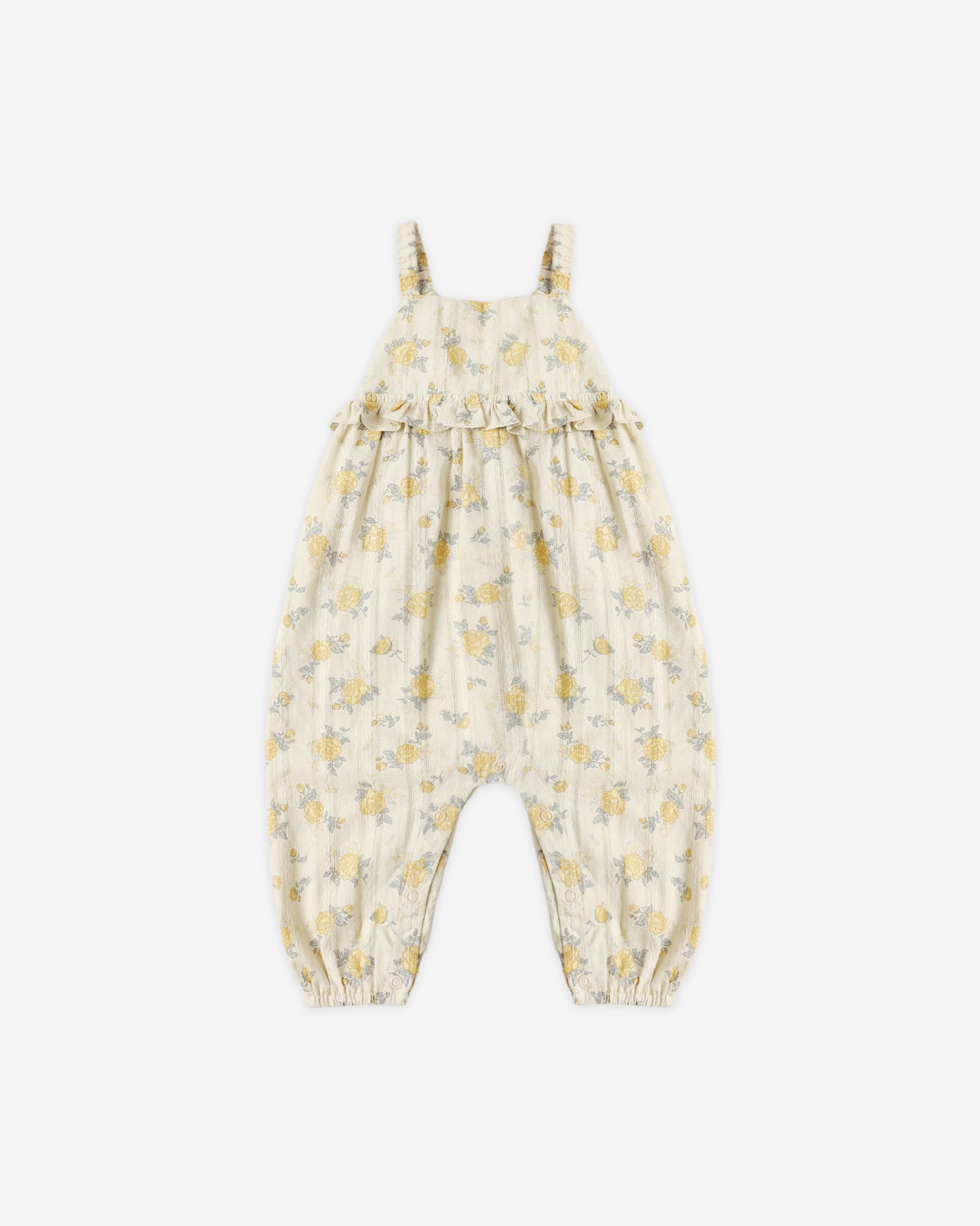 Kinsley Jumpsuit Lemon Ditsy Flower - Rylee + Cru | Kids Clothes | Trendy Baby Clothes | Modern Infant Outfits |