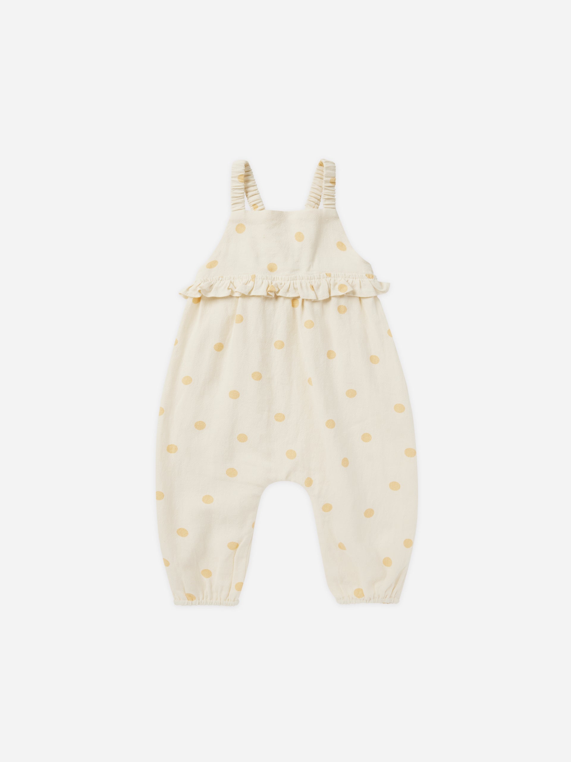 Kinsley Jumpsuit || Yellow Polka Dot - Rylee + Cru | Kids Clothes | Trendy Baby Clothes | Modern Infant Outfits |