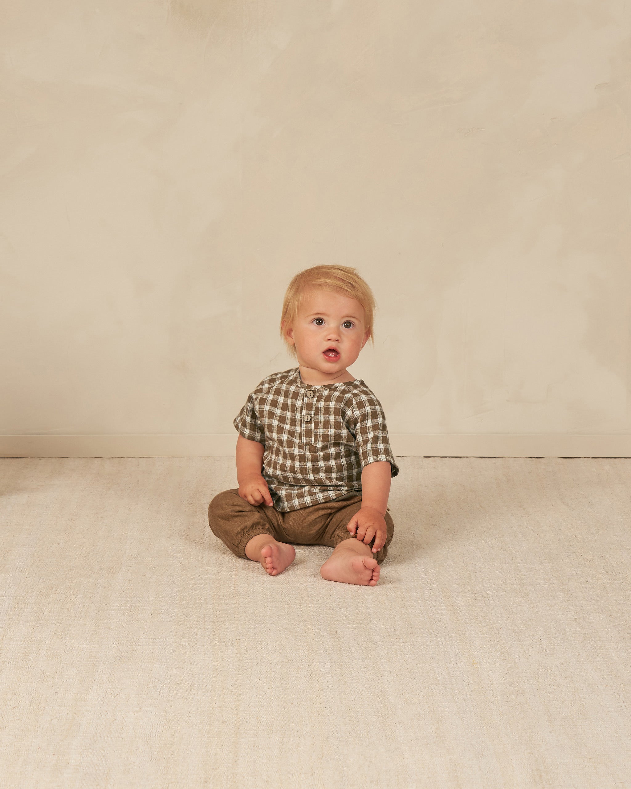 Woven Baby Pant || Saddle - Rylee + Cru | Kids Clothes | Trendy Baby Clothes | Modern Infant Outfits |