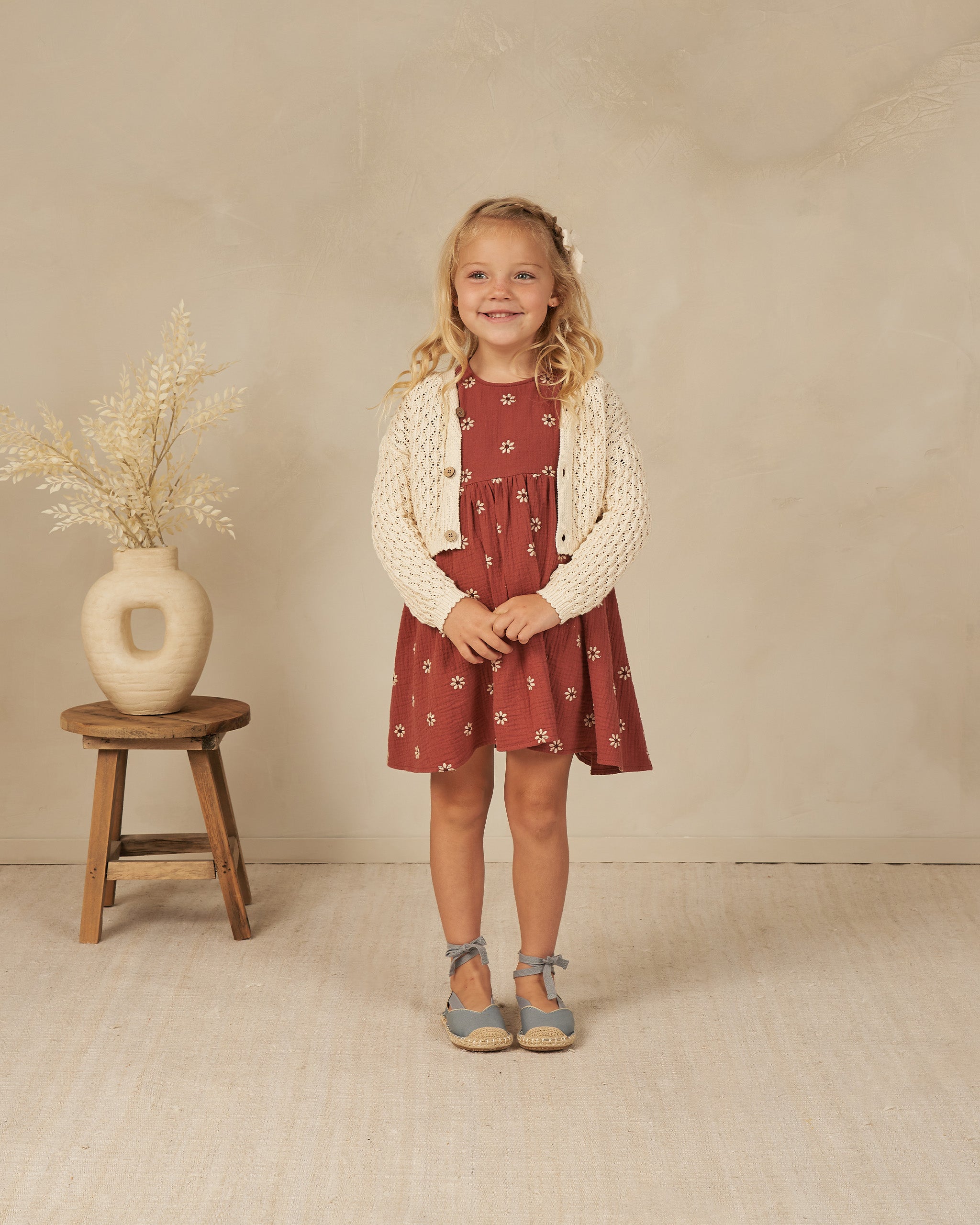 Phoebe Dress || Embroidered Daisy - Rylee + Cru | Kids Clothes | Trendy Baby Clothes | Modern Infant Outfits |