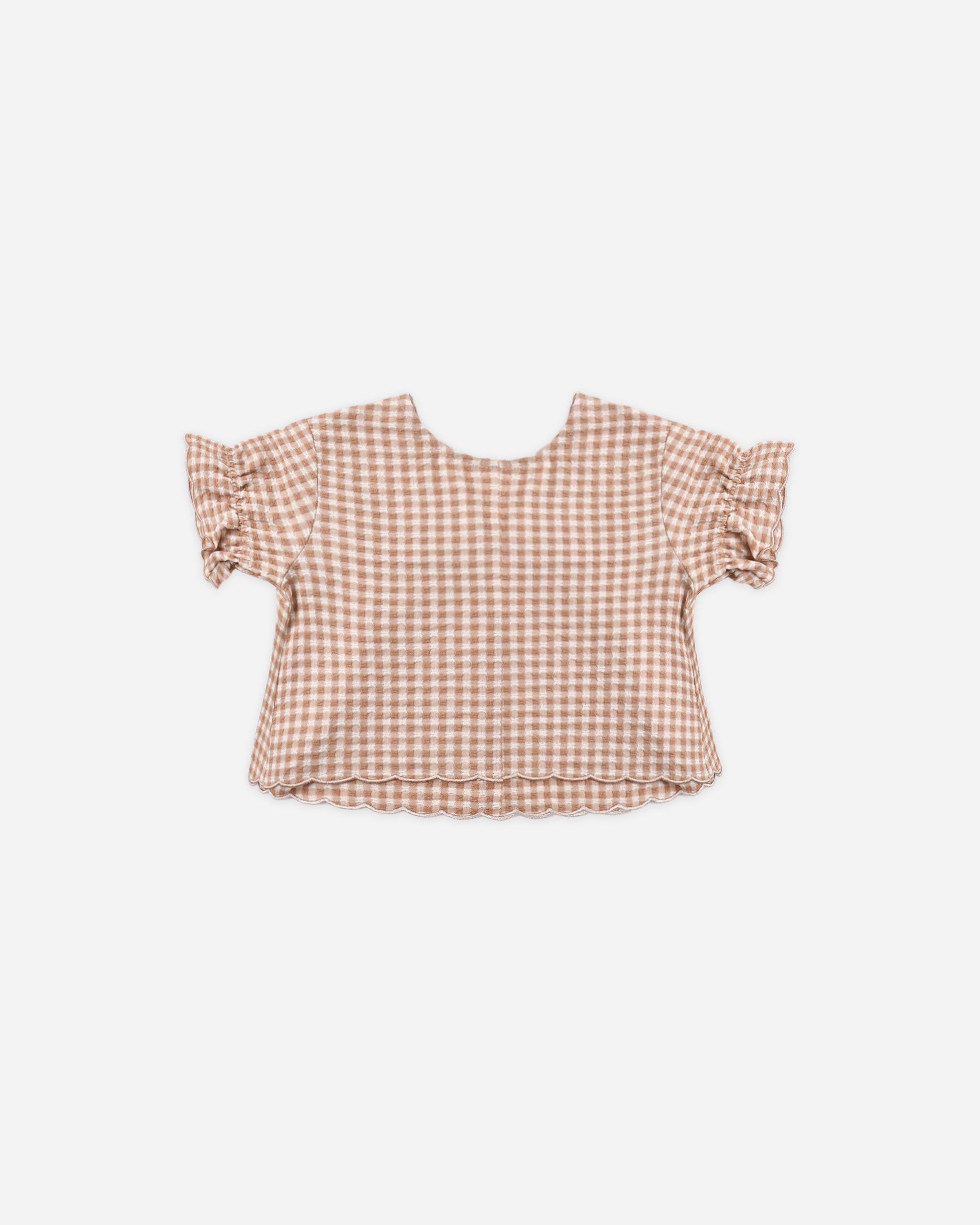 Francie Blouse Fawn Gingham - Rylee + Cru | Kids Clothes | Trendy Baby Clothes | Modern Infant Outfits |