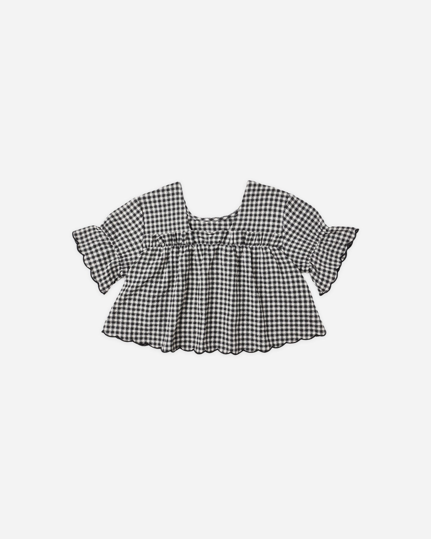 Francie Blouse || Black Gingham - Rylee + Cru | Kids Clothes | Trendy Baby Clothes | Modern Infant Outfits |