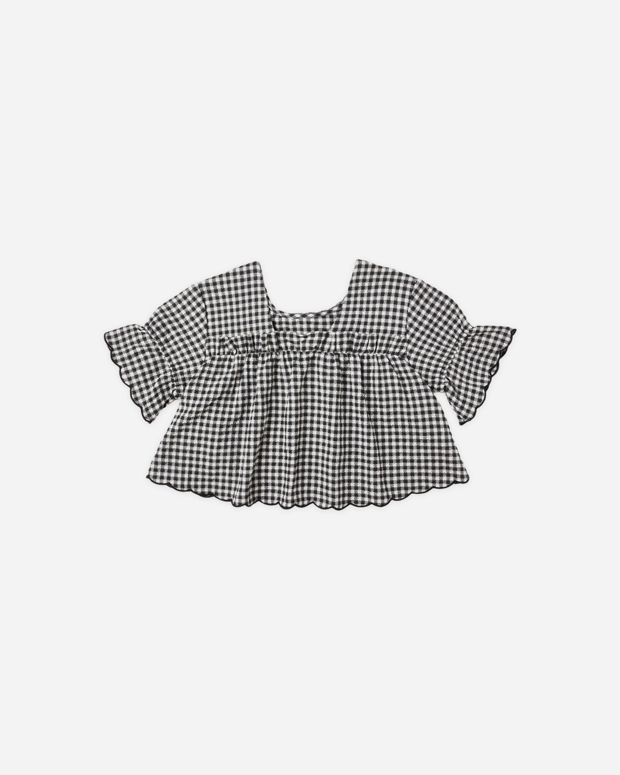 Francie Blouse || Black Gingham - Rylee + Cru | Kids Clothes | Trendy Baby Clothes | Modern Infant Outfits |