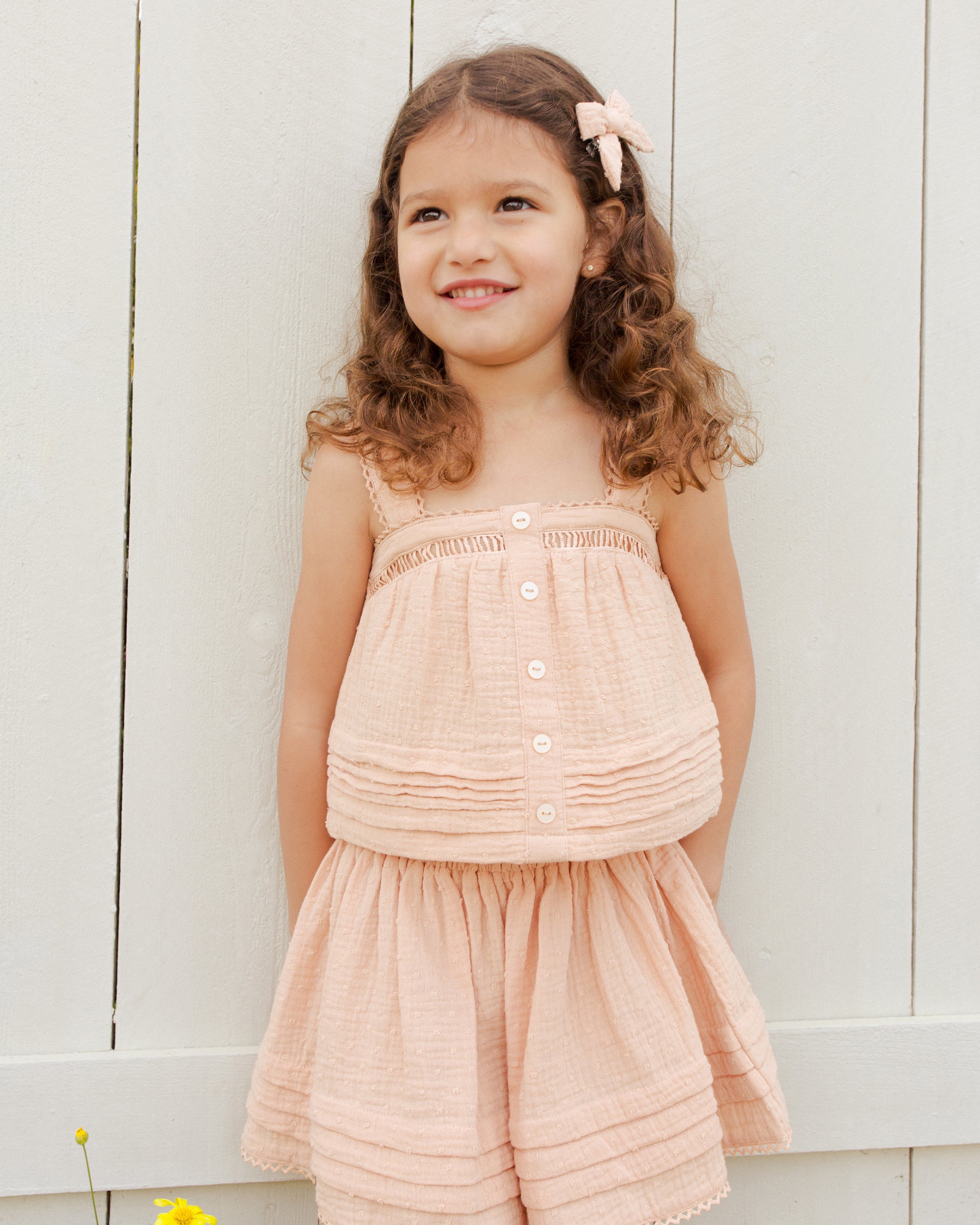 Pleat Tank || Apricot - Rylee + Cru | Kids Clothes | Trendy Baby Clothes | Modern Infant Outfits |