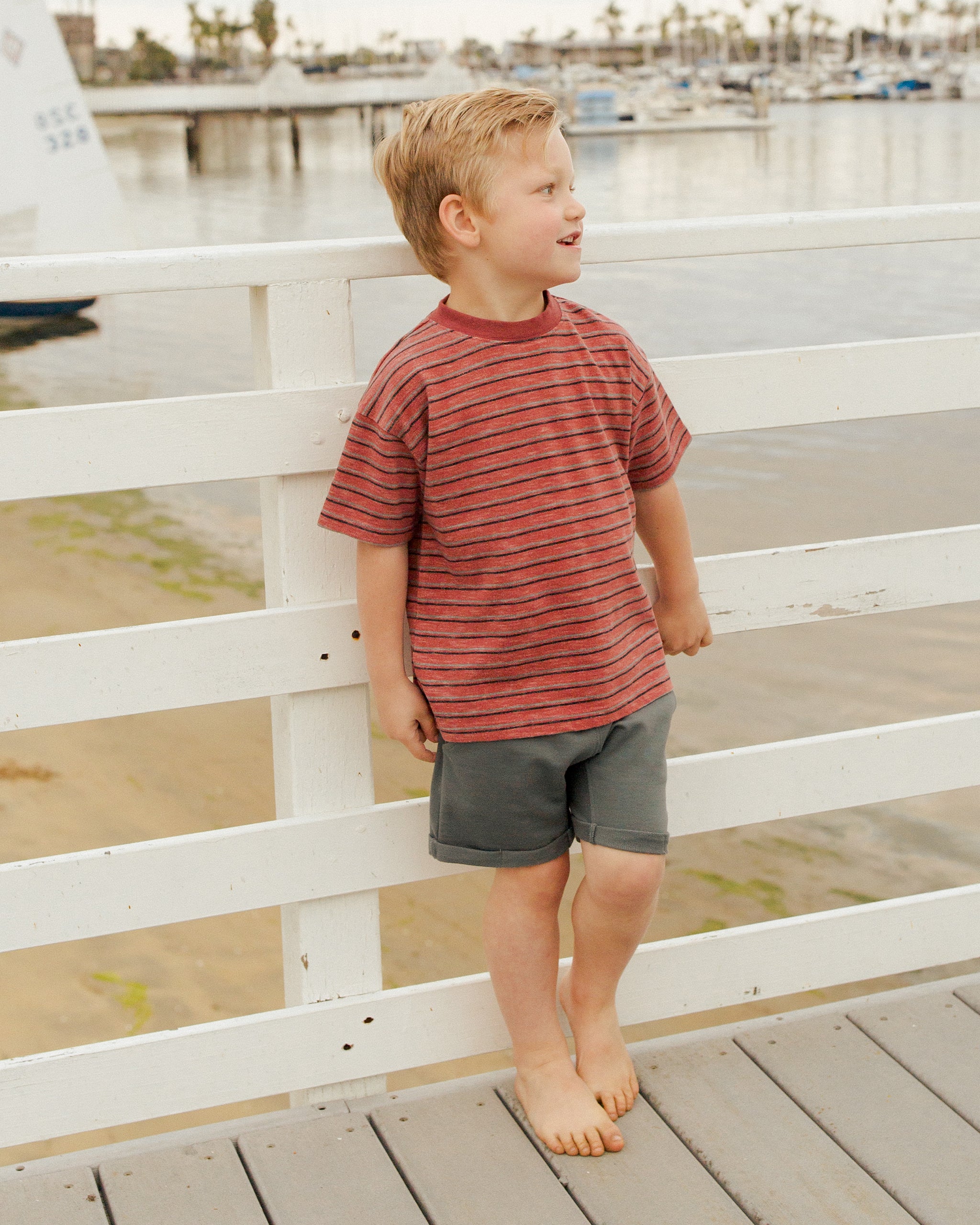 Relaxed Tee || Red Multi-Stripe - Rylee + Cru | Kids Clothes | Trendy Baby Clothes | Modern Infant Outfits |