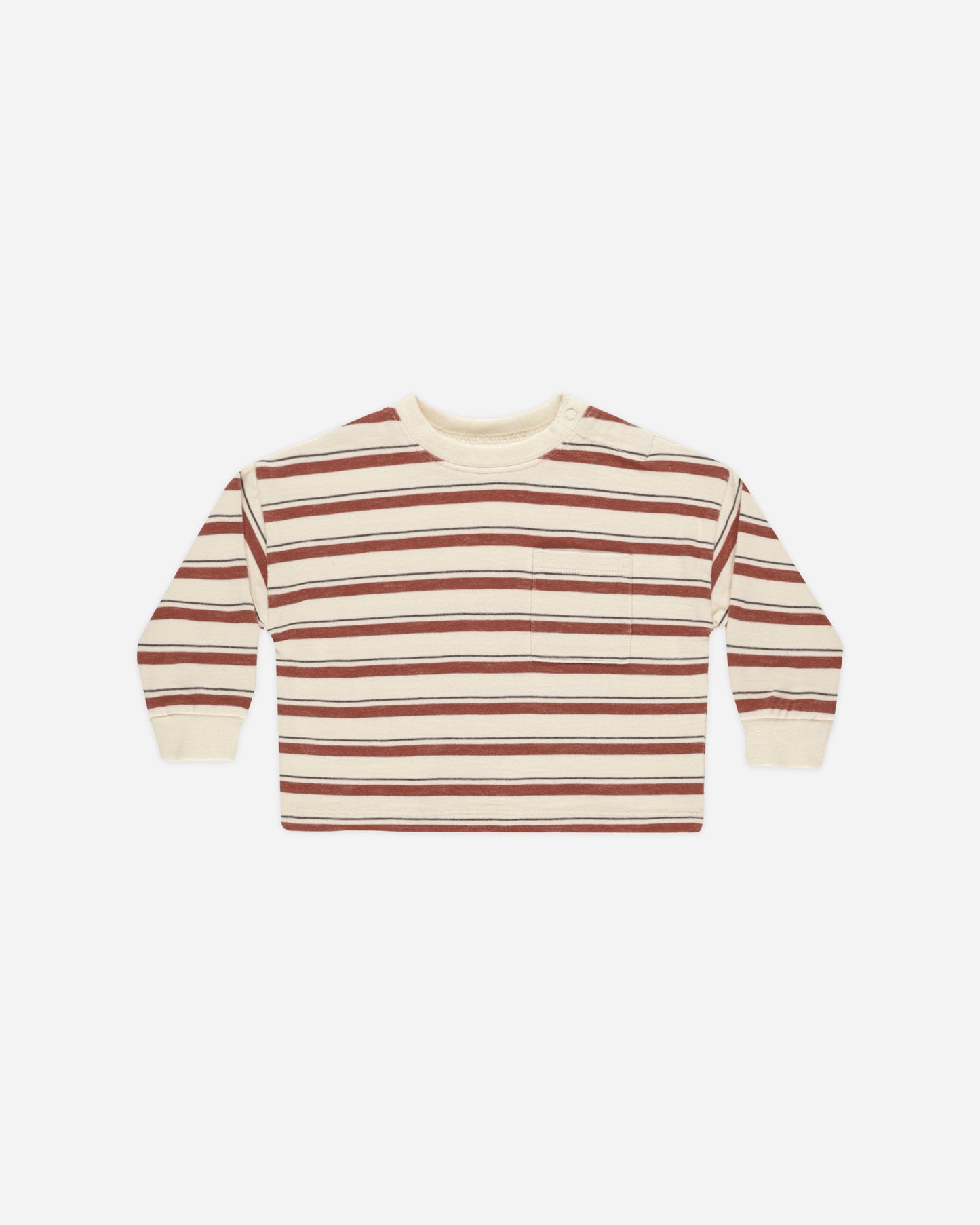 Relaxed Long Sleeve Tee || Brick Stripe