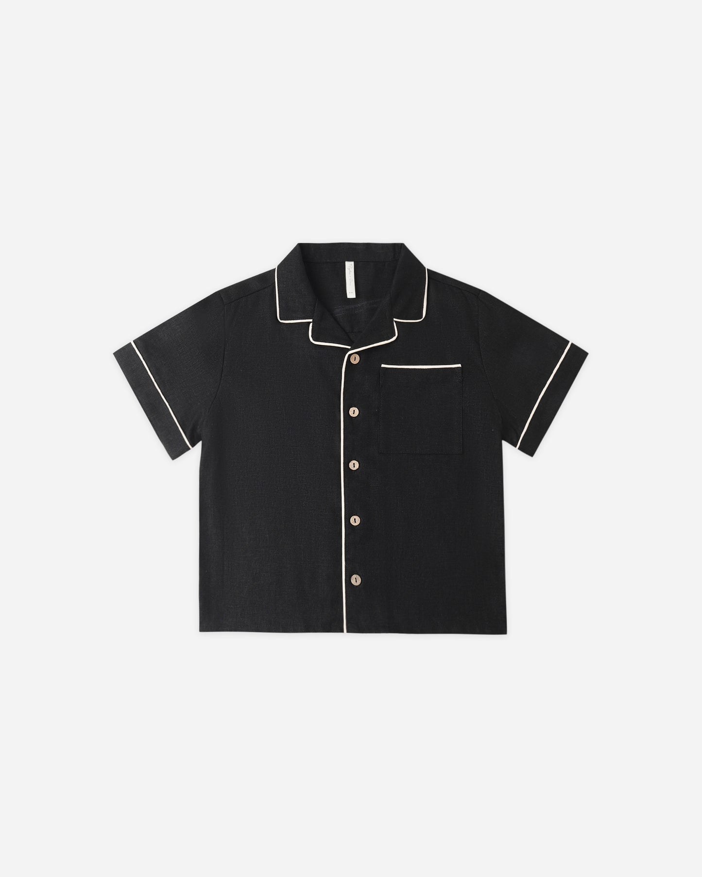 Lapel Collared Shirt Black - Rylee + Cru | Kids Clothes | Trendy Baby Clothes | Modern Infant Outfits |