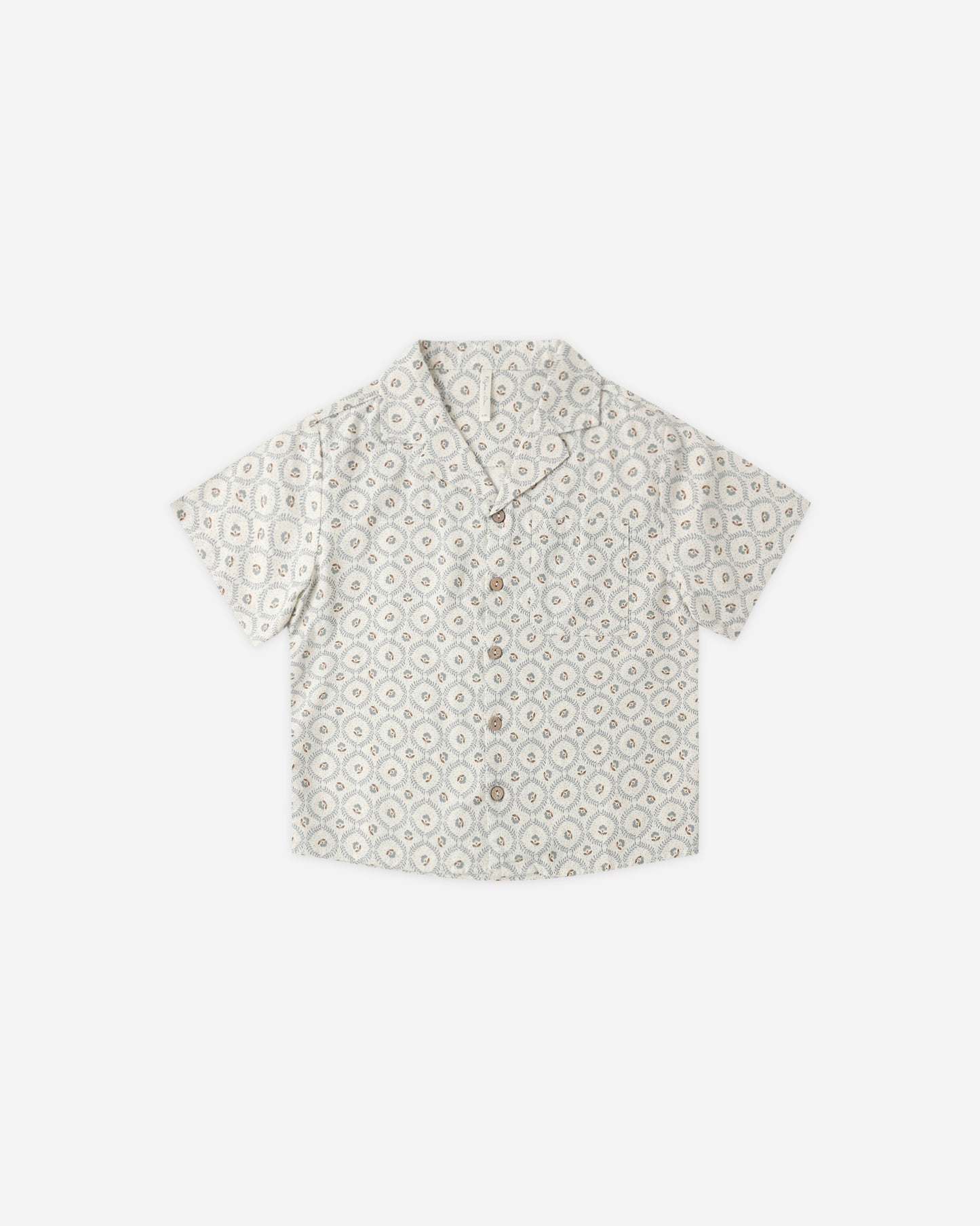 Lapel Collar Shirt Green Fleur - Rylee + Cru | Kids Clothes | Trendy Baby Clothes | Modern Infant Outfits |