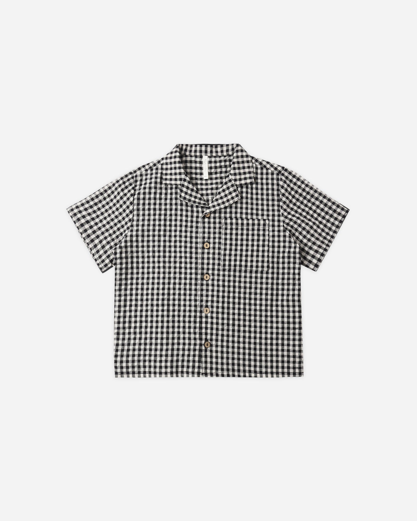 Lapel Collar Shirt Black Check - Rylee + Cru | Kids Clothes | Trendy Baby Clothes | Modern Infant Outfits |