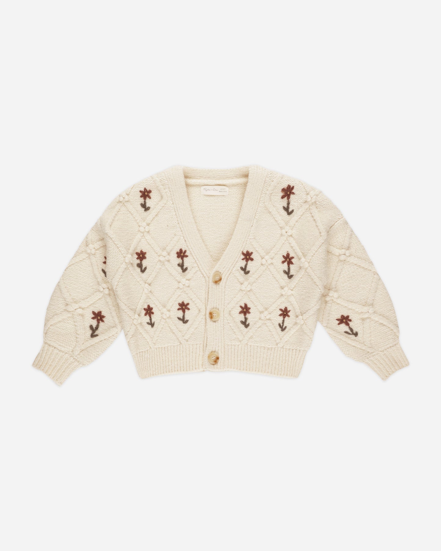 Boxy Cardigan || Winter Floral Embroidery