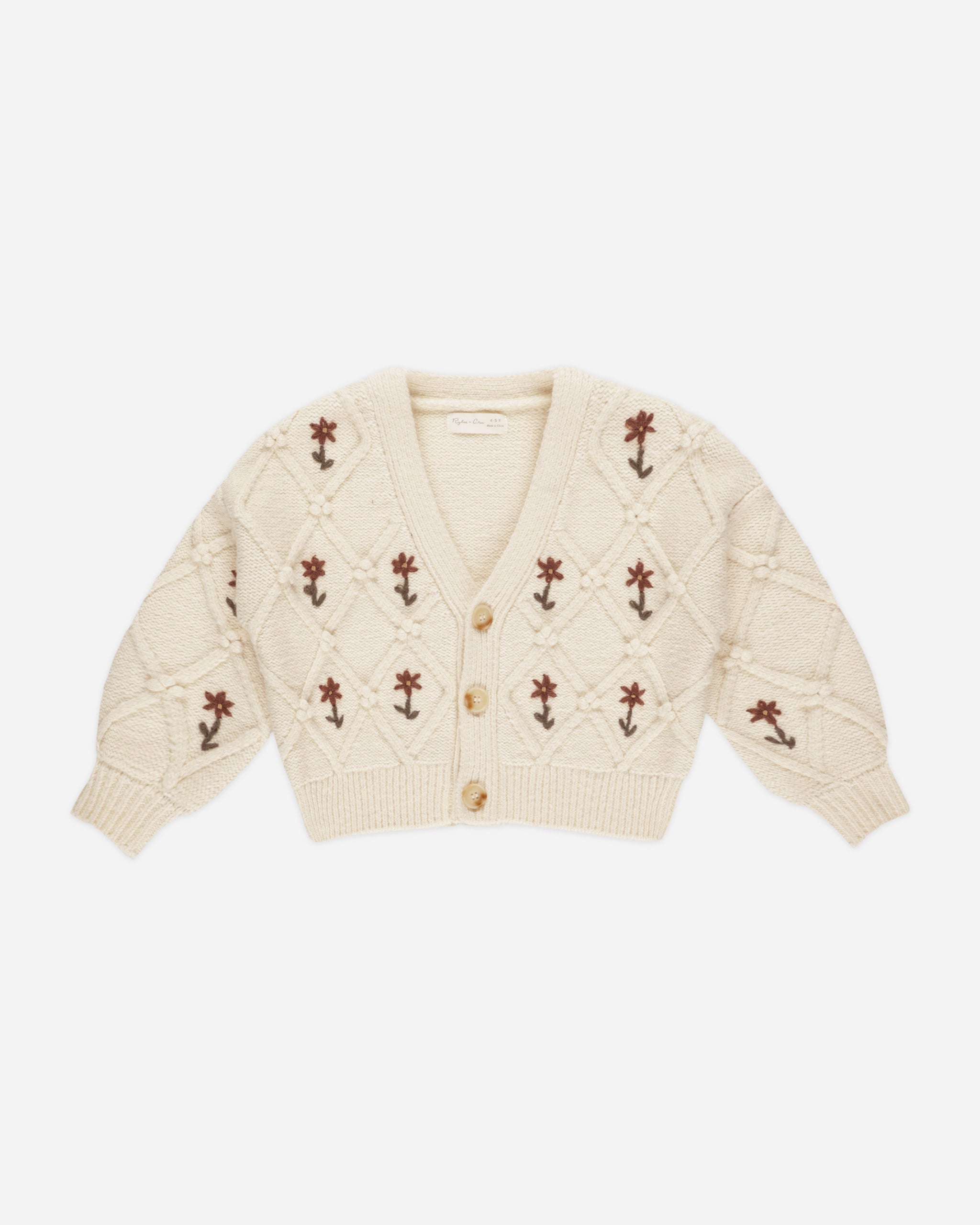 Boxy Cardigan || Winter Floral Embroidery