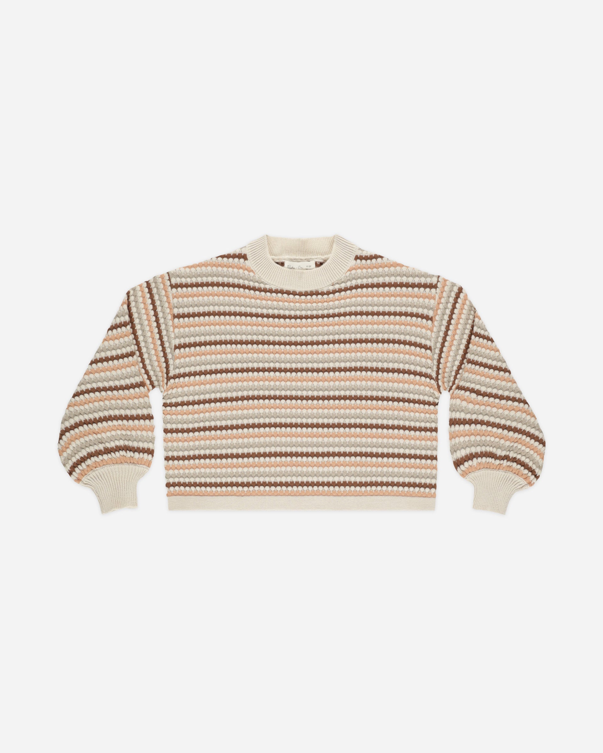 RYLEE + CRU TEEN POINTELLE TEE NAVY STRIPE