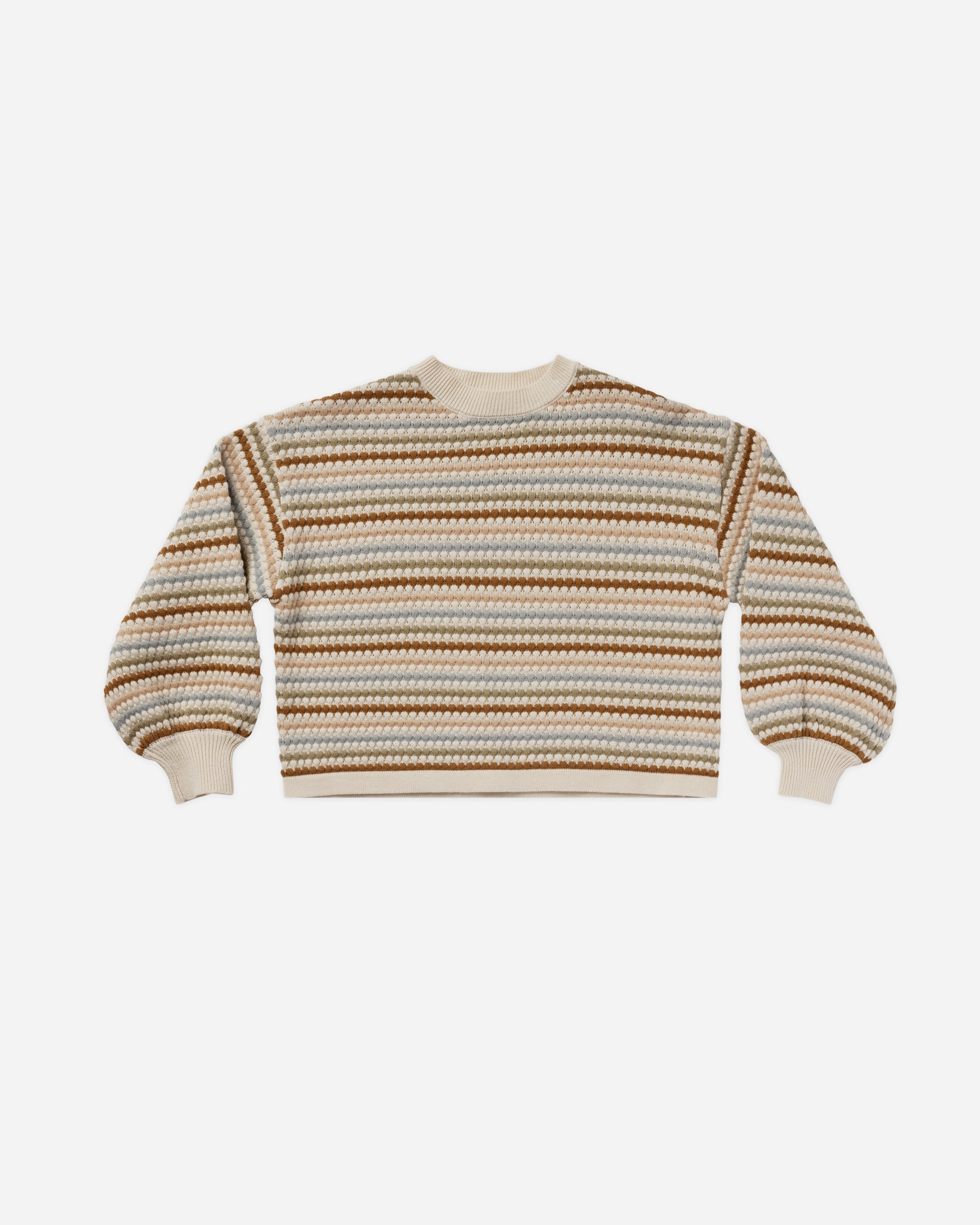 Boxy Crop Sweater || Honeycomb Stripe - Rylee + Cru | Kids Clothes | Trendy Baby Clothes | Modern Infant Outfits |