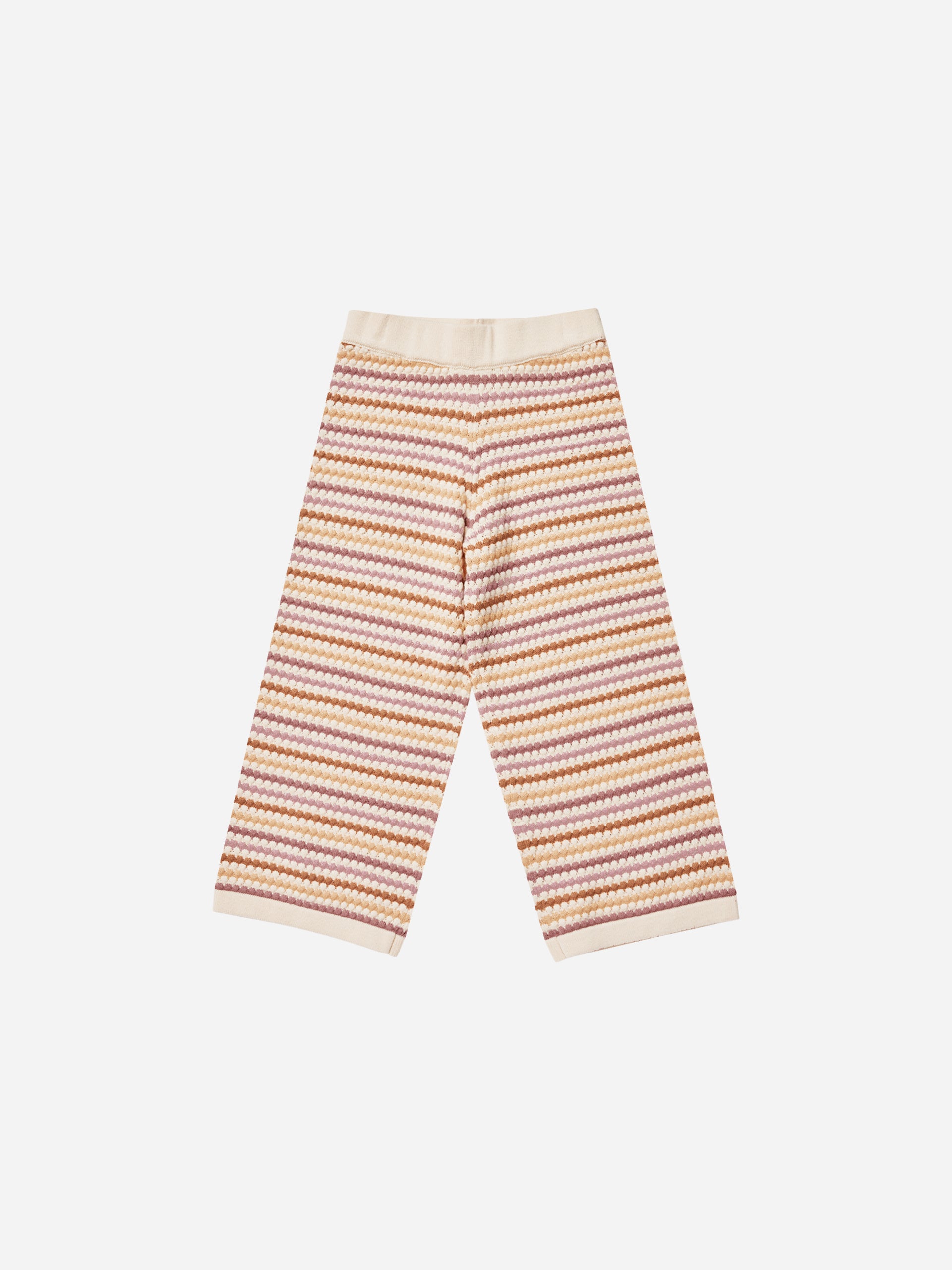 Knit Wide Leg Pant || Honeycomb Stripe SS24 - Rylee + Cru | Kids Clothes | Trendy Baby Clothes | Modern Infant Outfits |