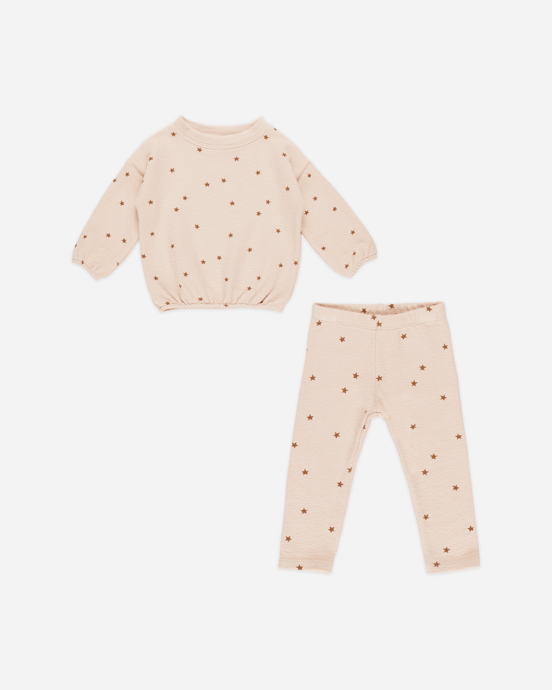 Rylee + Cru Crocheted Pink, Cream and Beige Striped Set, 12 years