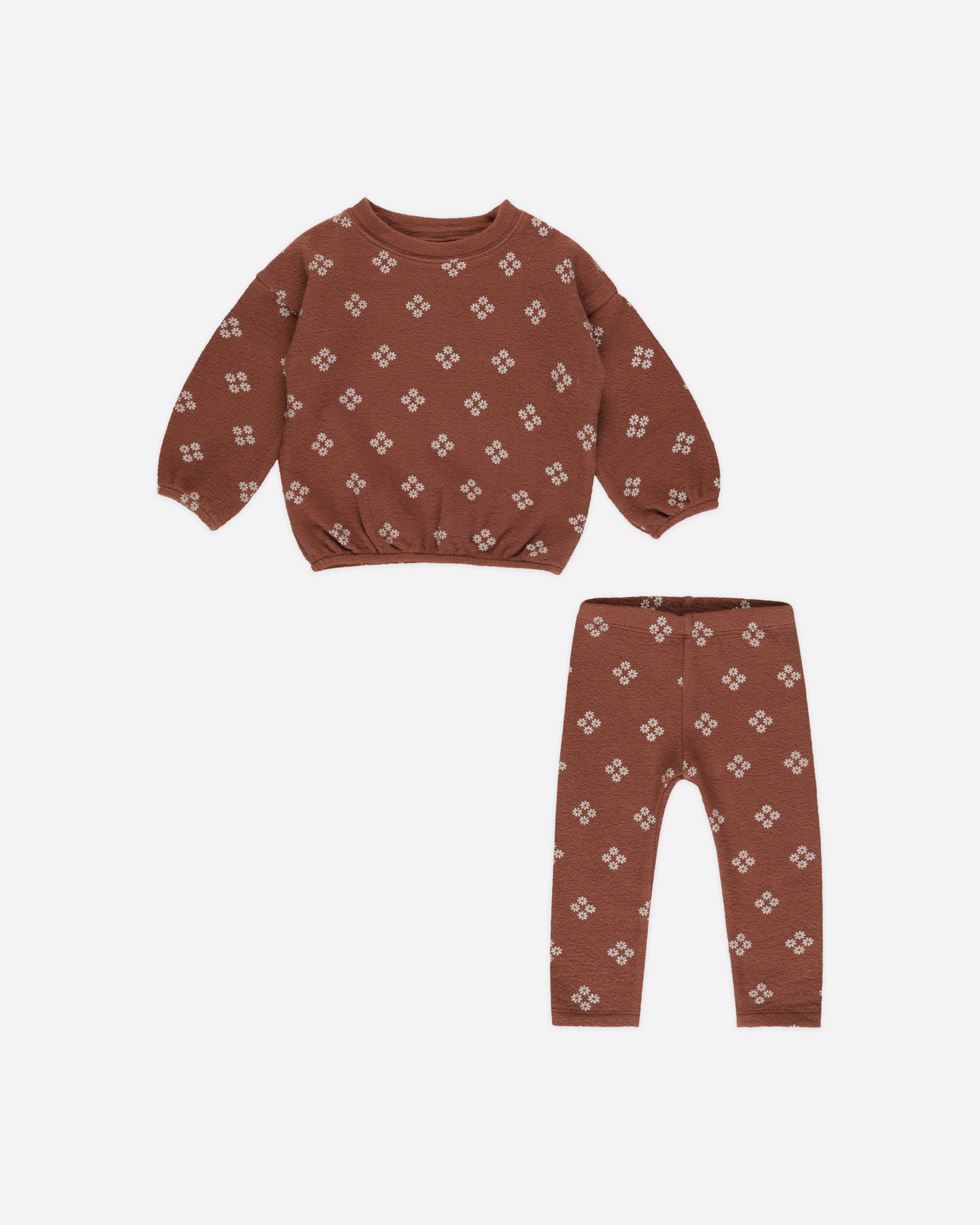 Rylee + store Cru rust fox sweatshirt pant set 18/24m