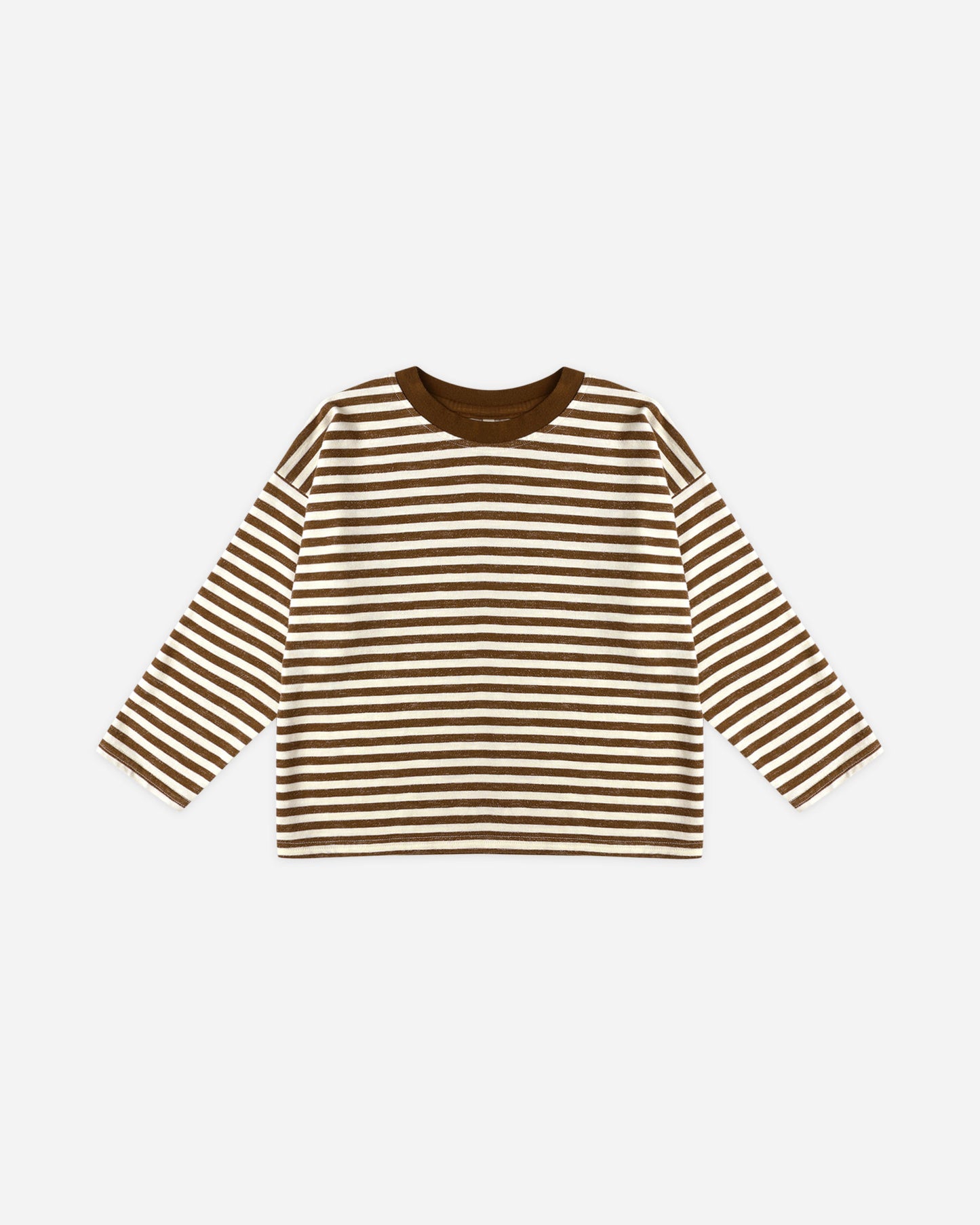 Camden Long Sleeve Tee || Brown Stripe - Rylee + Cru | Kids Clothes | Trendy Baby Clothes | Modern Infant Outfits |