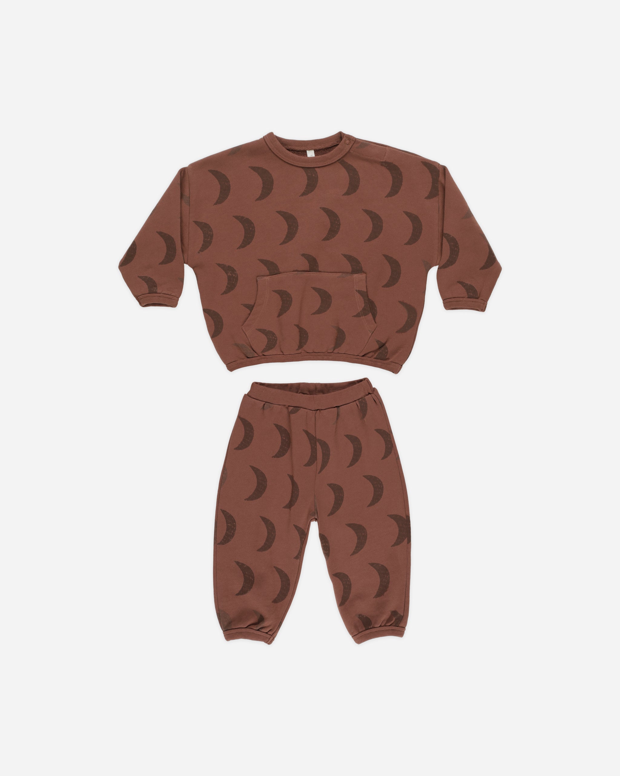 Rylee + Cru rust sold fox sweatshirt pant set 18/24m