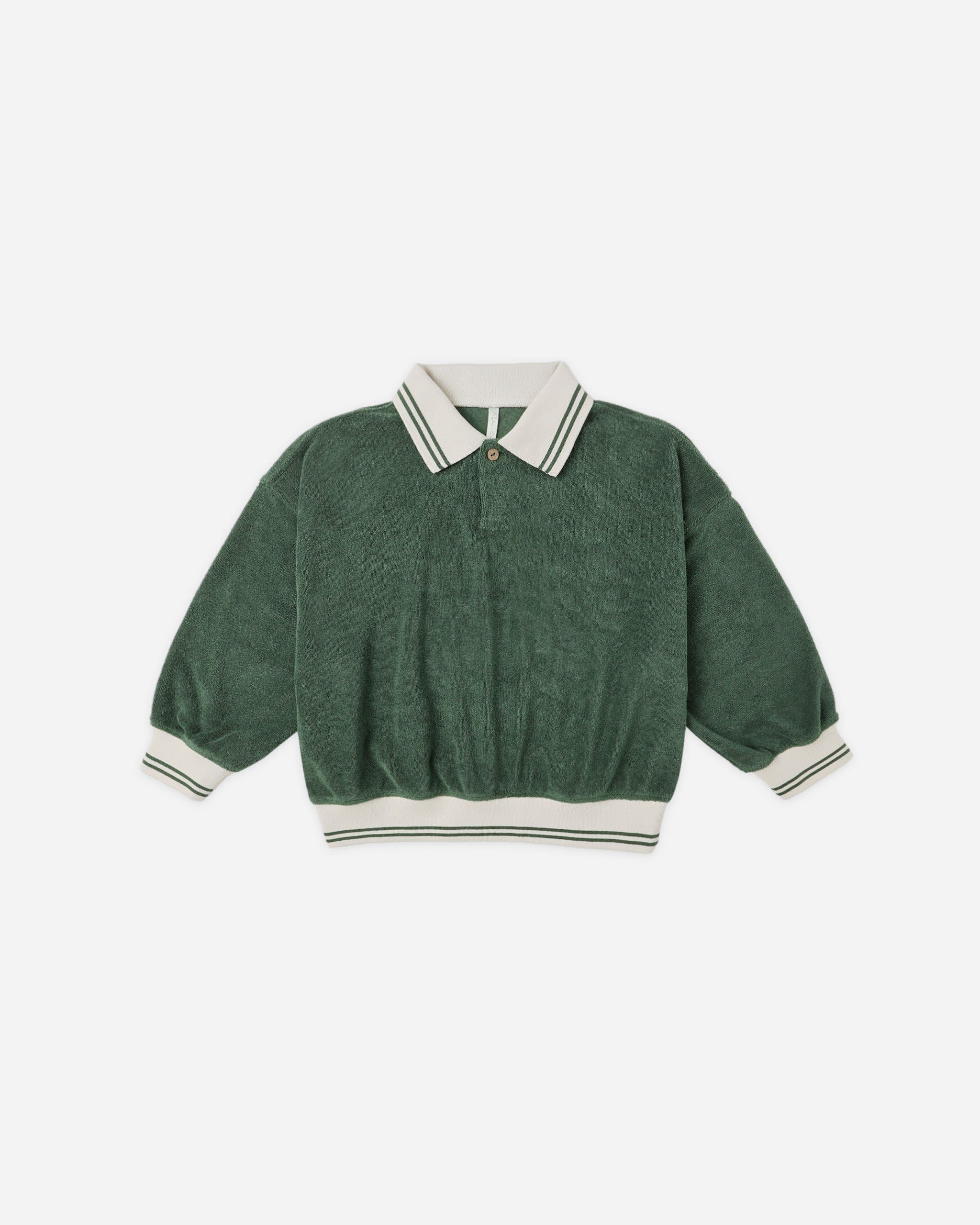 Collared Sweatshirt || Green - Rylee + Cru | Kids Clothes | Trendy Baby Clothes | Modern Infant Outfits |