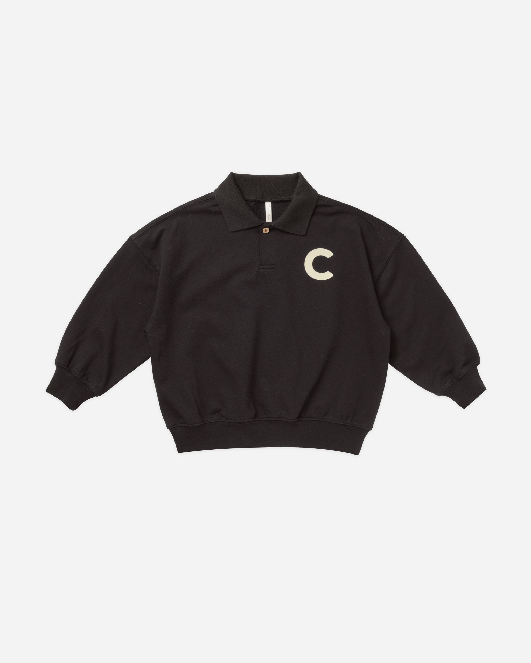 Collared Sweatshirt || Black - Rylee + Cru | Kids Clothes | Trendy Baby Clothes | Modern Infant Outfits |