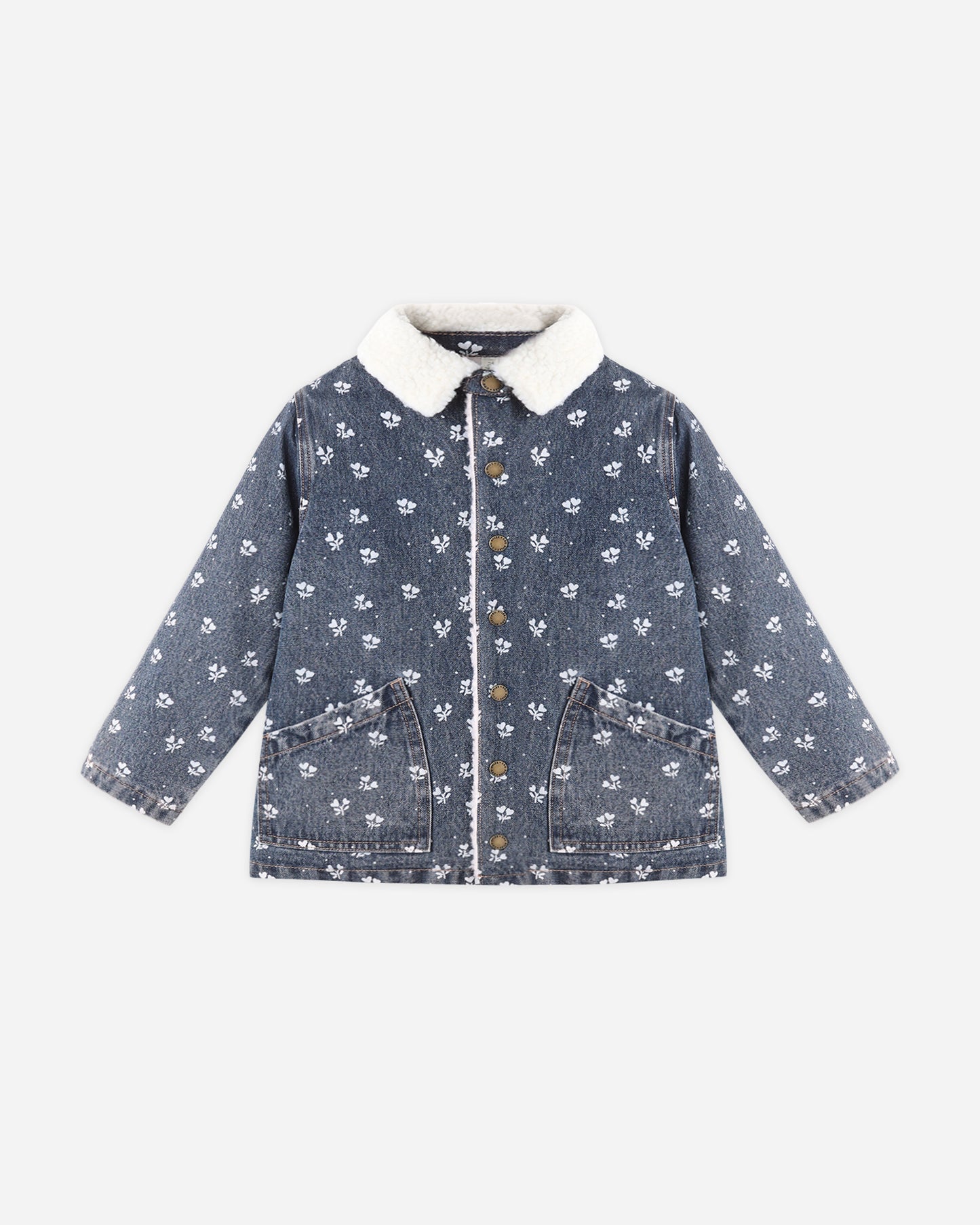 Long Chore Coat Heart Ditsy - Rylee + Cru | Kids Clothes | Trendy Baby Clothes | Modern Infant Outfits |