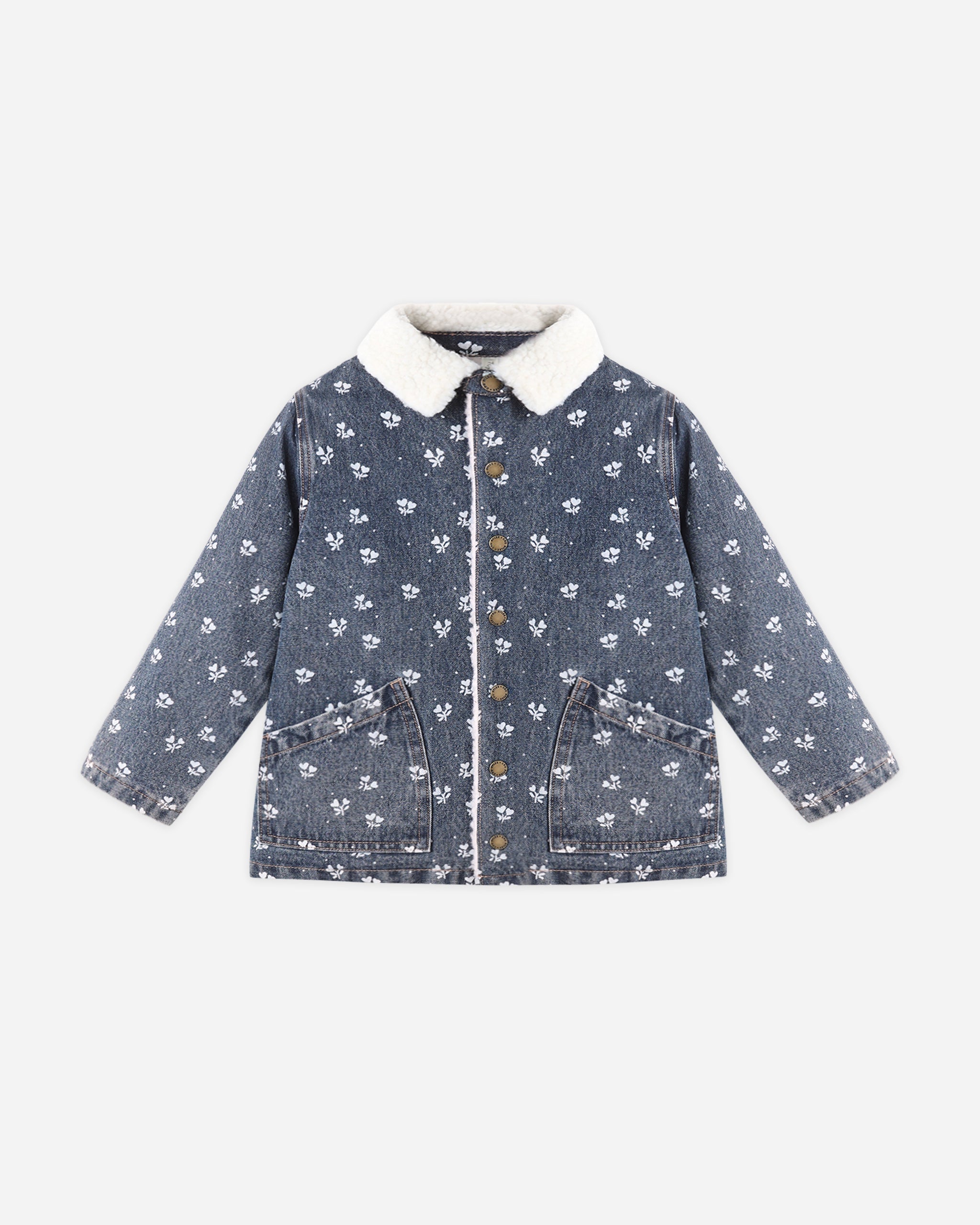 Long Chore Coat Heart Ditsy - Rylee + Cru | Kids Clothes | Trendy Baby Clothes | Modern Infant Outfits |