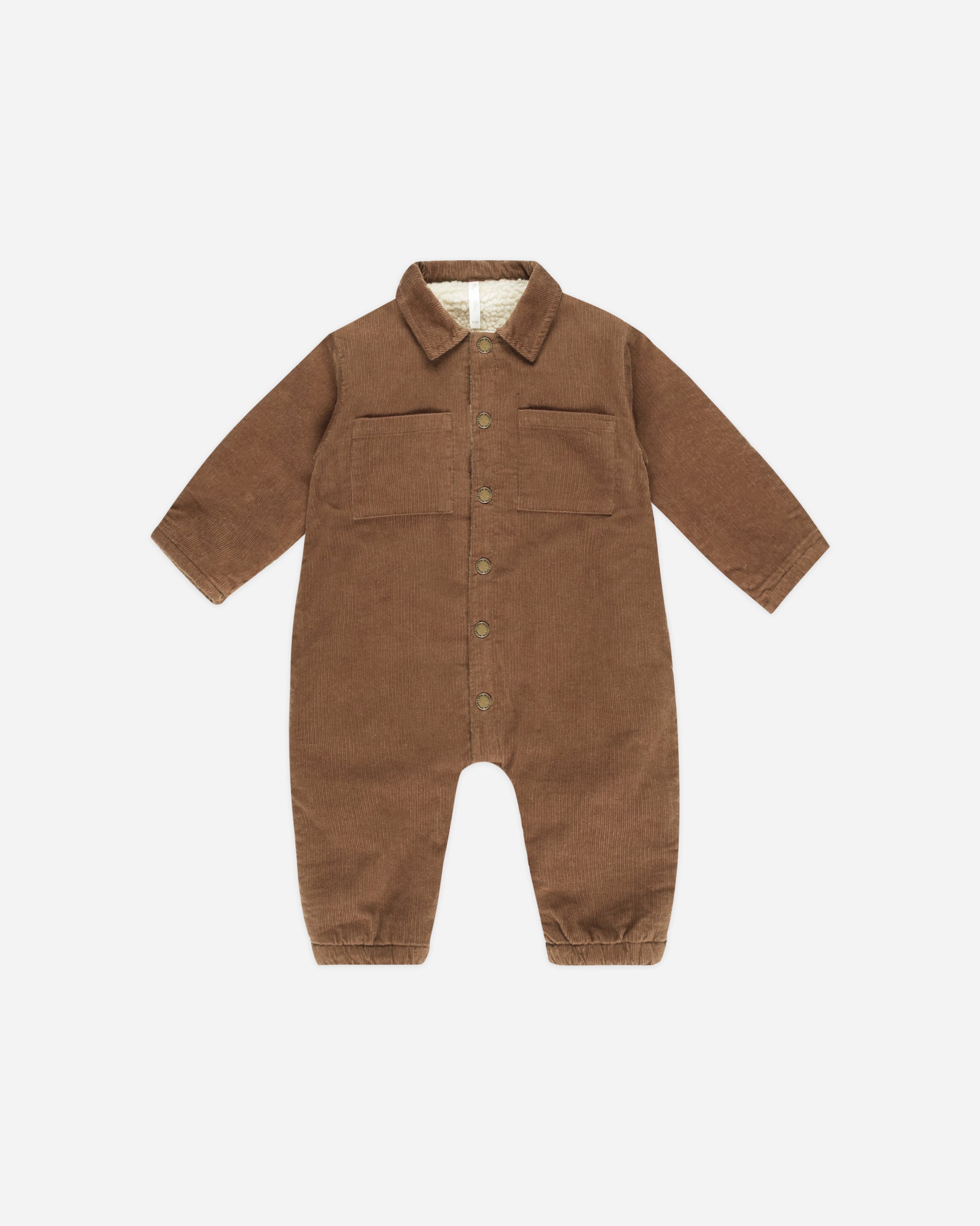 Cord Baby Jumpsuit || Saddle