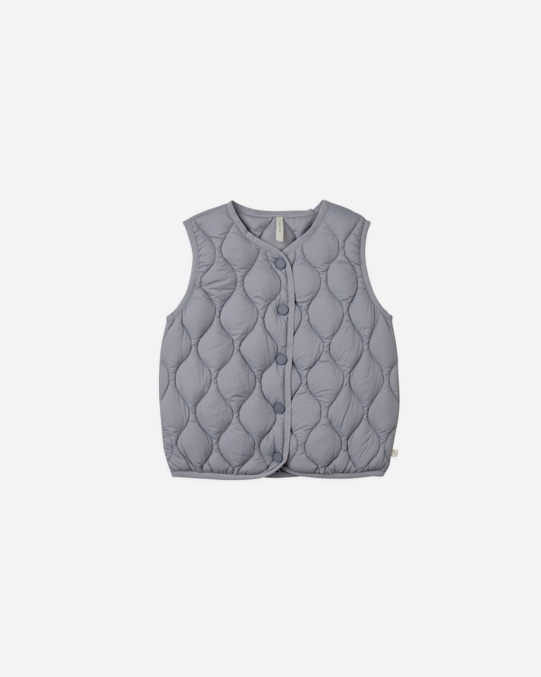 Down Quilted Vest || Dusty Blue - Rylee + Cru | Kids Clothes | Trendy Baby Clothes | Modern Infant Outfits |