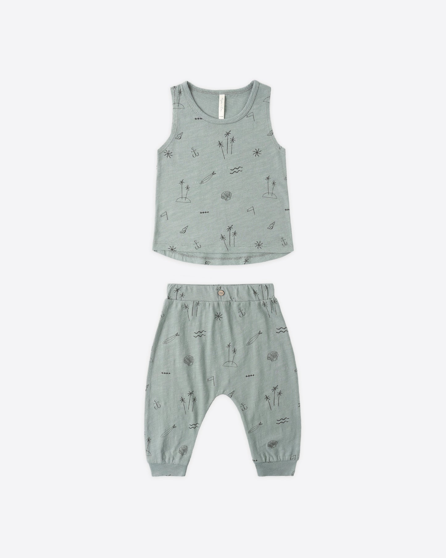 Tank + Slouch Pant Set Coastal - Rylee + Cru | Kids Clothes | Trendy Baby Clothes | Modern Infant Outfits |