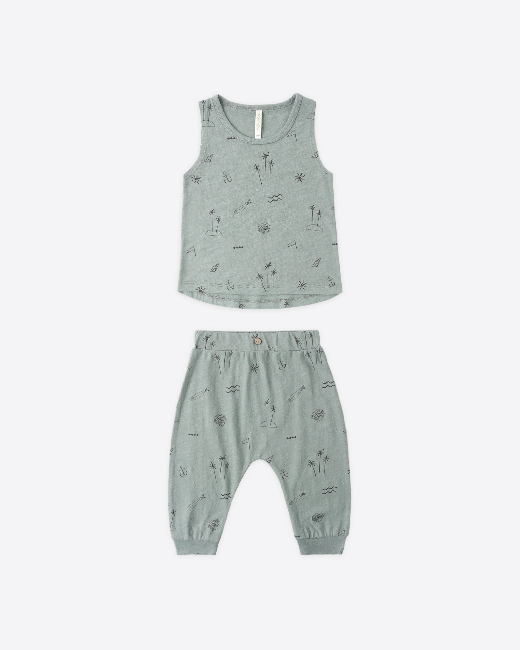 Tank + Slouch Pant Set Coastal - Rylee + Cru | Kids Clothes | Trendy Baby Clothes | Modern Infant Outfits |