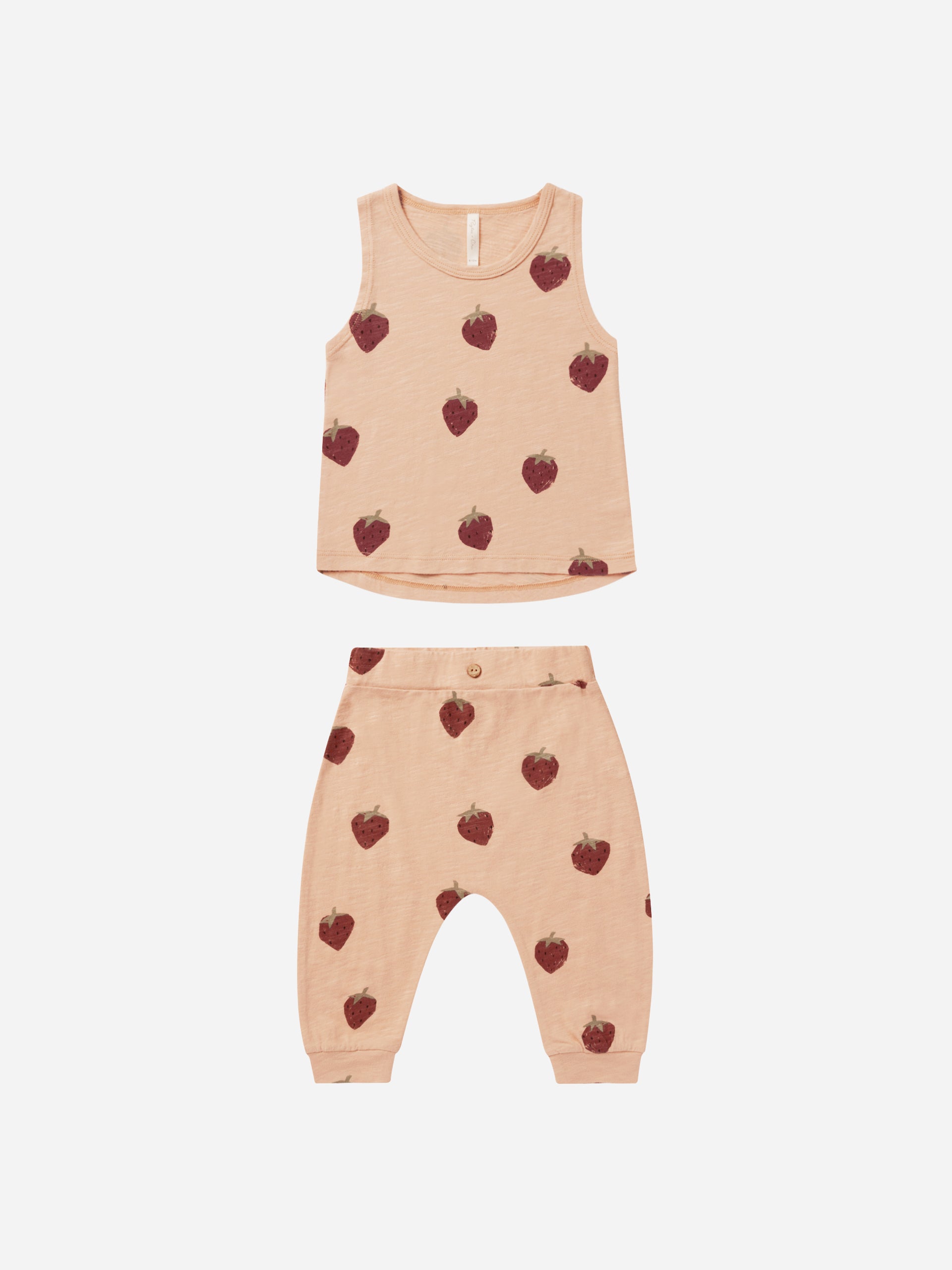 Tank + Slouch Pant Set || Strawberries - Rylee + Cru | Kids Clothes | Trendy Baby Clothes | Modern Infant Outfits |