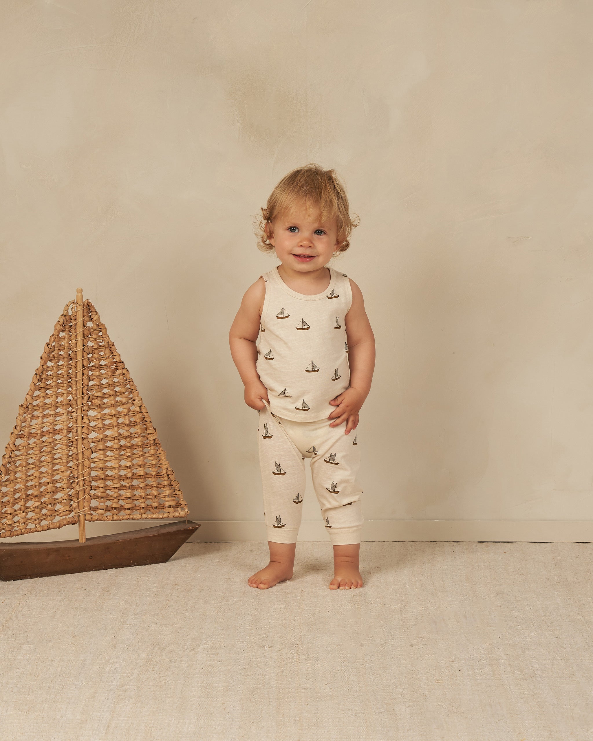 Tank + Slouch Pant Set || Sailboats - Rylee + Cru | Kids Clothes | Trendy Baby Clothes | Modern Infant Outfits |