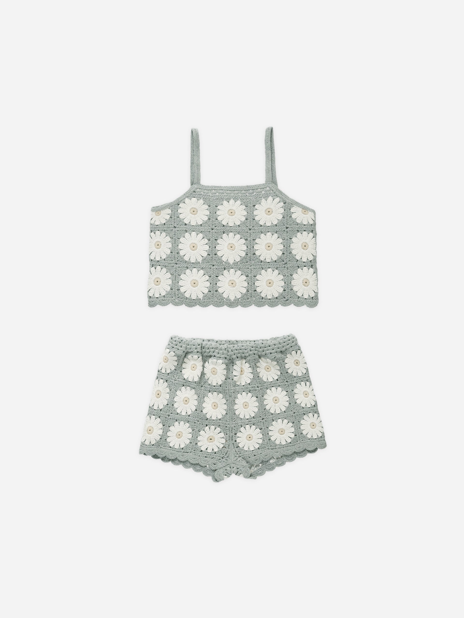 Crochet Summer Set || Daisy - Rylee + Cru | Kids Clothes | Trendy Baby Clothes | Modern Infant Outfits |