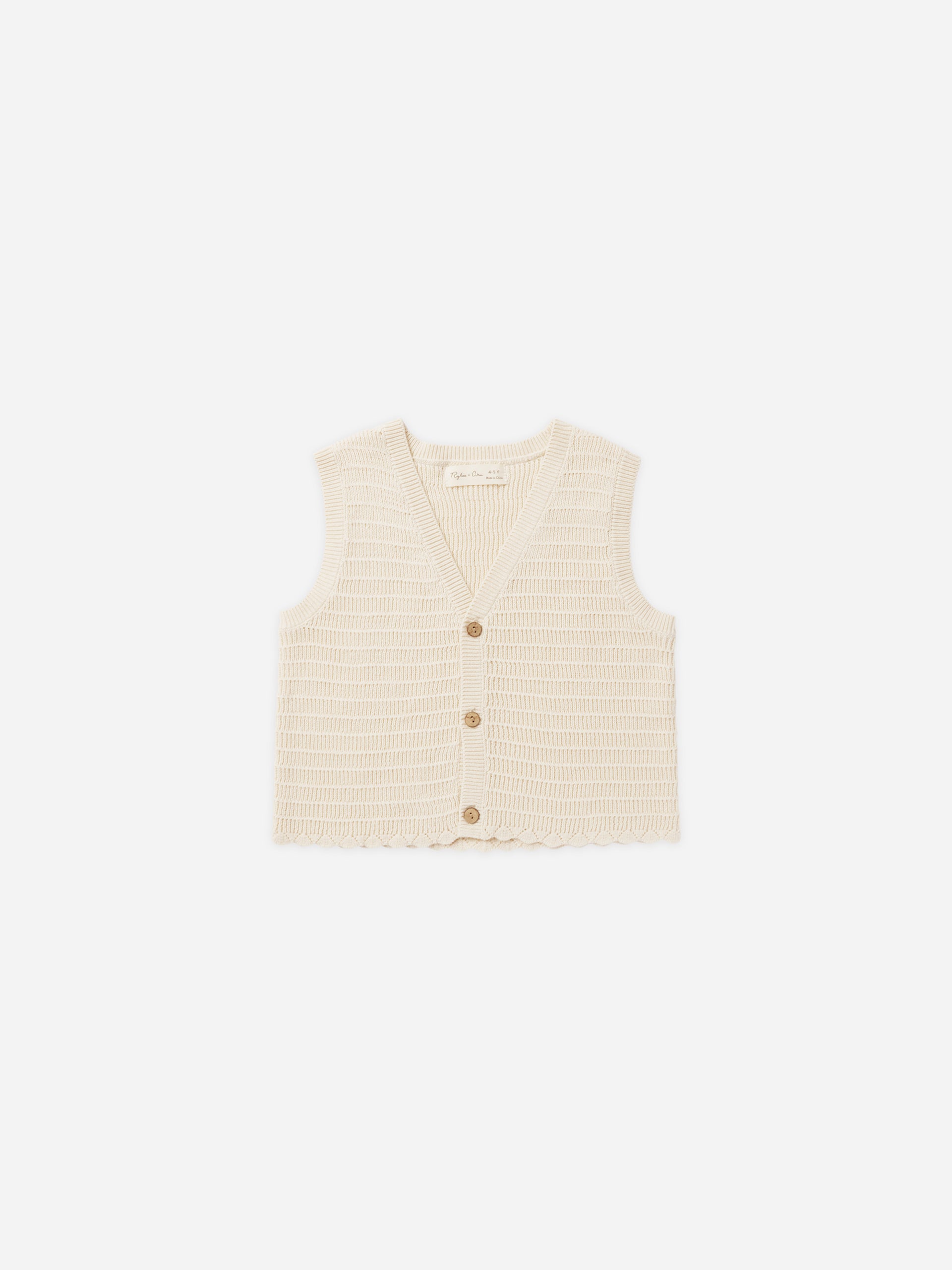 Knit Vest || Natural - Rylee + Cru | Kids Clothes | Trendy Baby Clothes | Modern Infant Outfits |