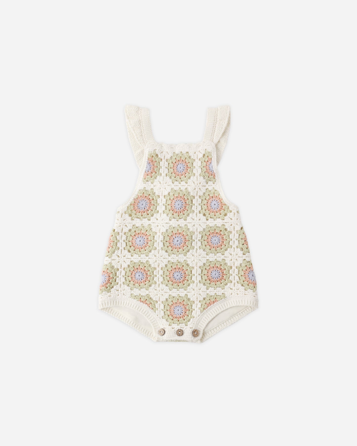 Crochet Romper Citron Daisy Check - Rylee + Cru | Kids Clothes | Trendy Baby Clothes | Modern Infant Outfits |