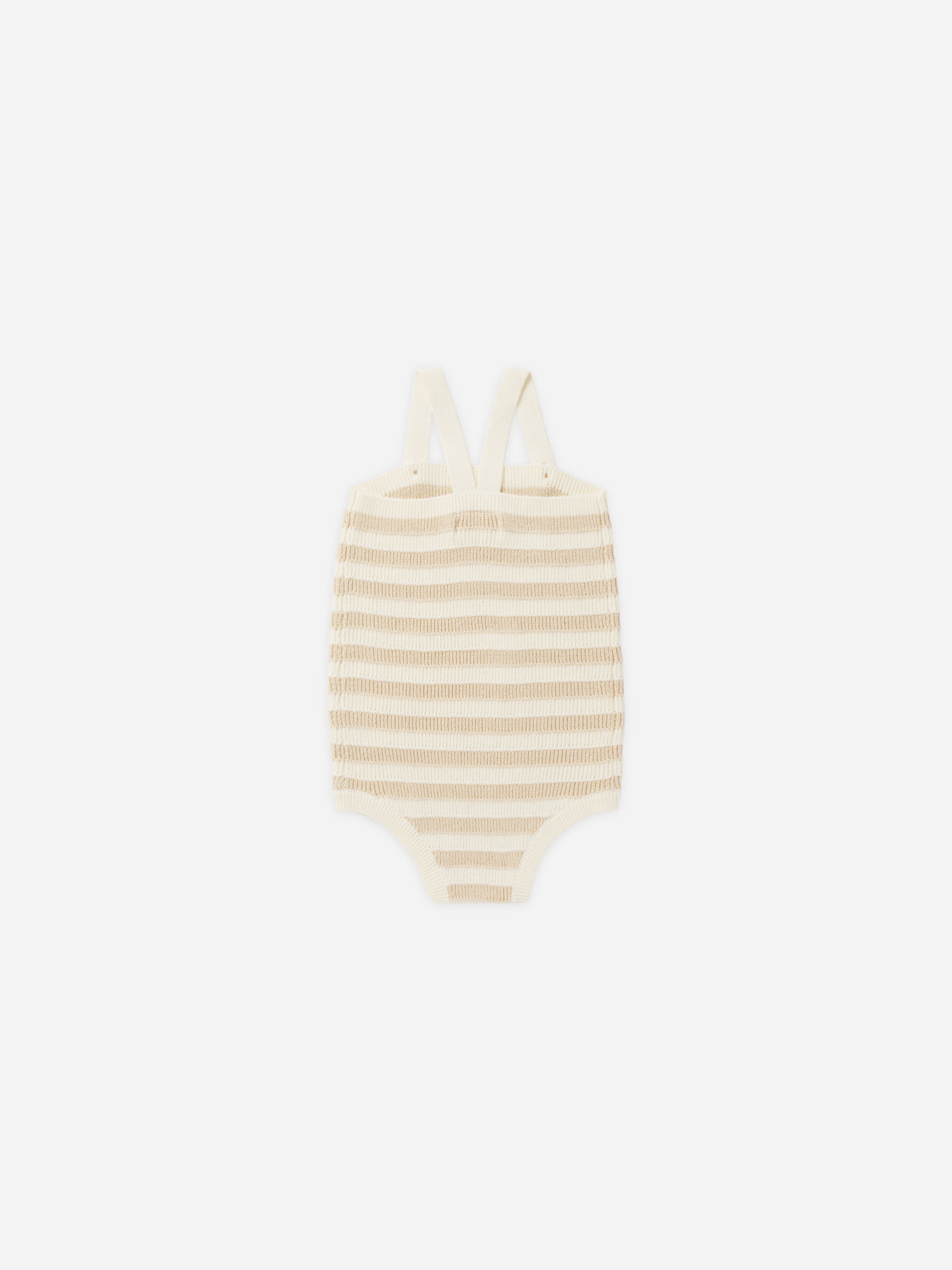 Knit Baby Romper || Sand Stripe - Rylee + Cru | Kids Clothes | Trendy Baby Clothes | Modern Infant Outfits |