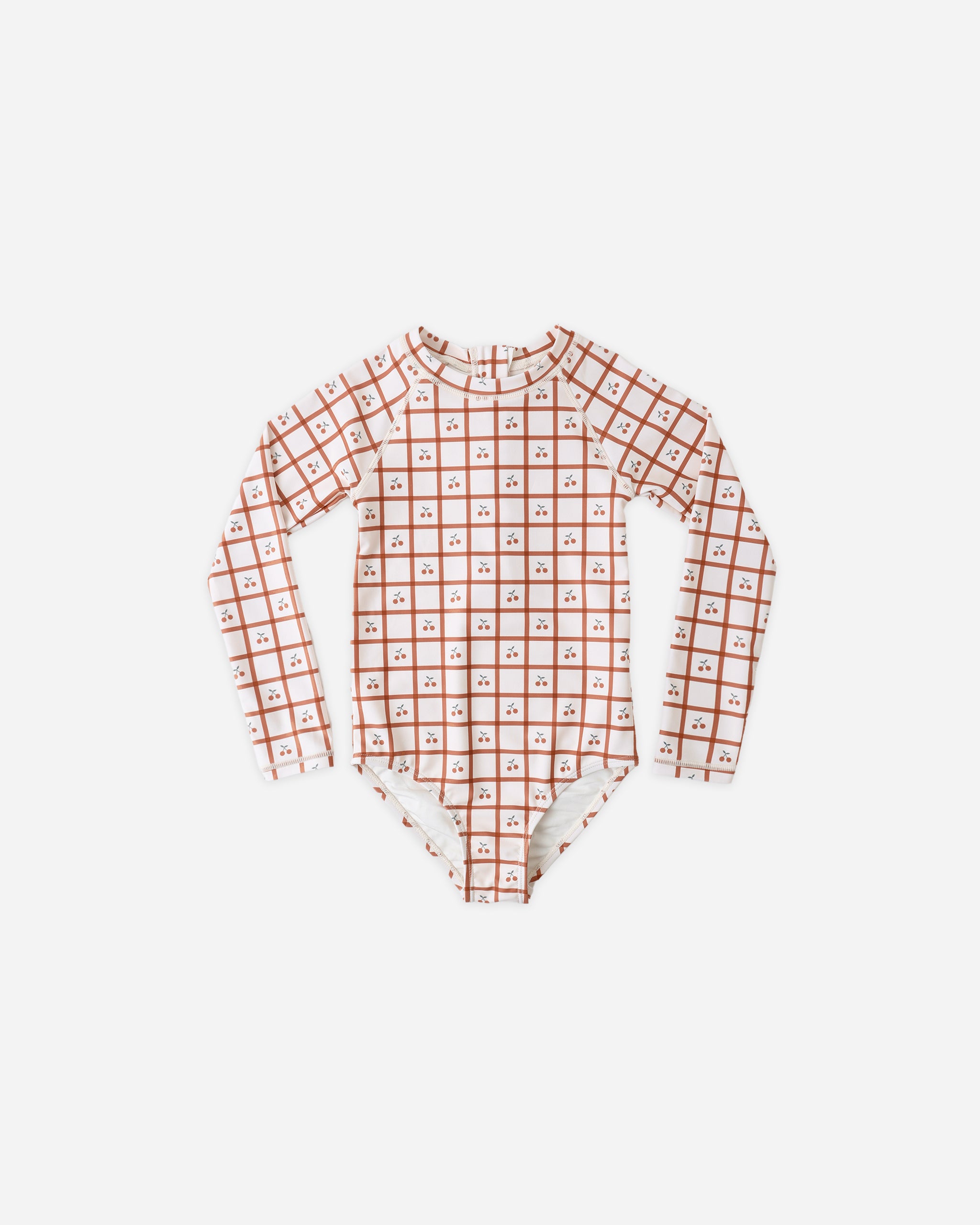 Delphine Rashguard One-Piece Cherry Check - Rylee + Cru | Kids Clothes | Trendy Baby Clothes | Modern Infant Outfits |