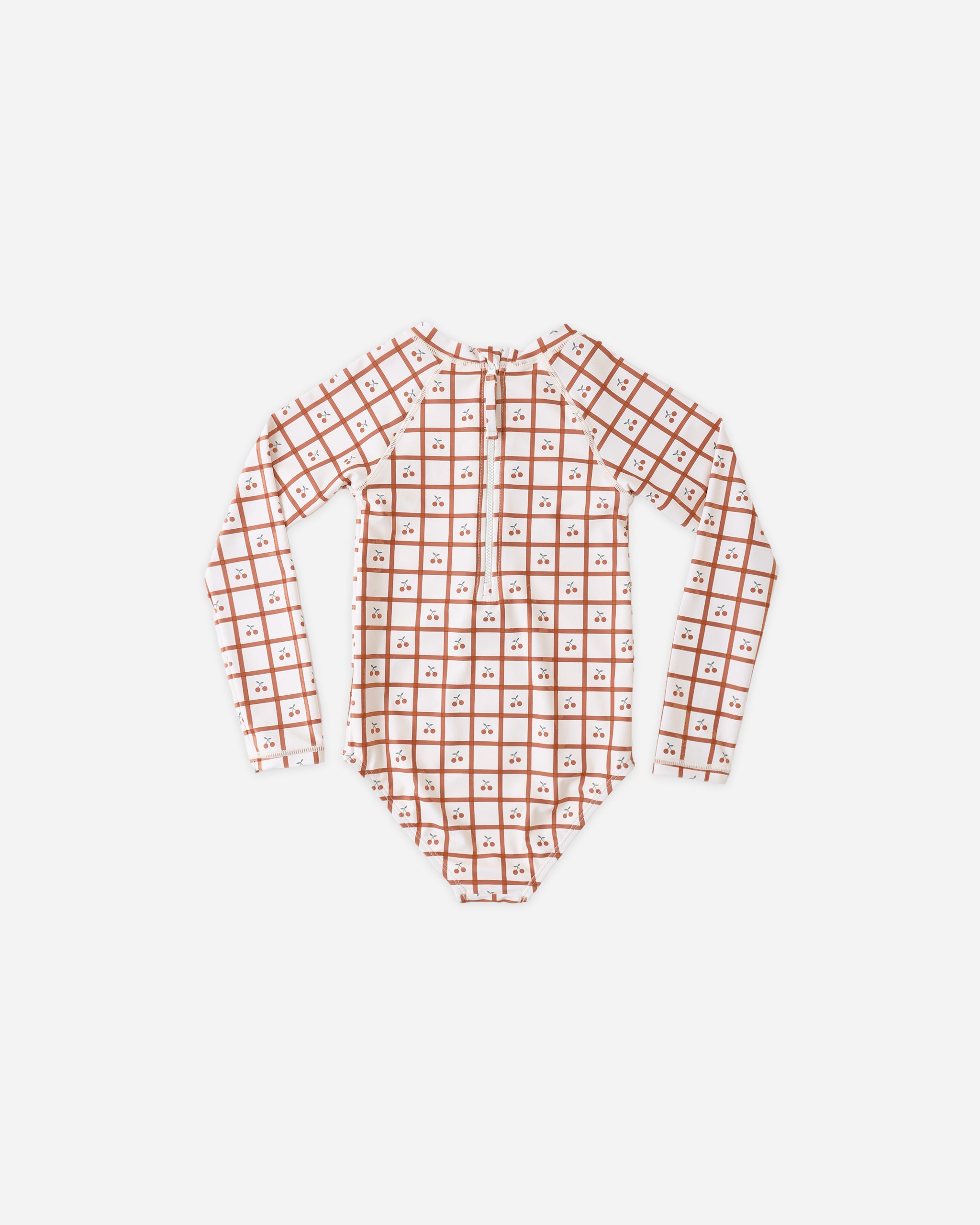 Delphine Rashguard One-Piece Cherry Check - Rylee + Cru | Kids Clothes | Trendy Baby Clothes | Modern Infant Outfits |