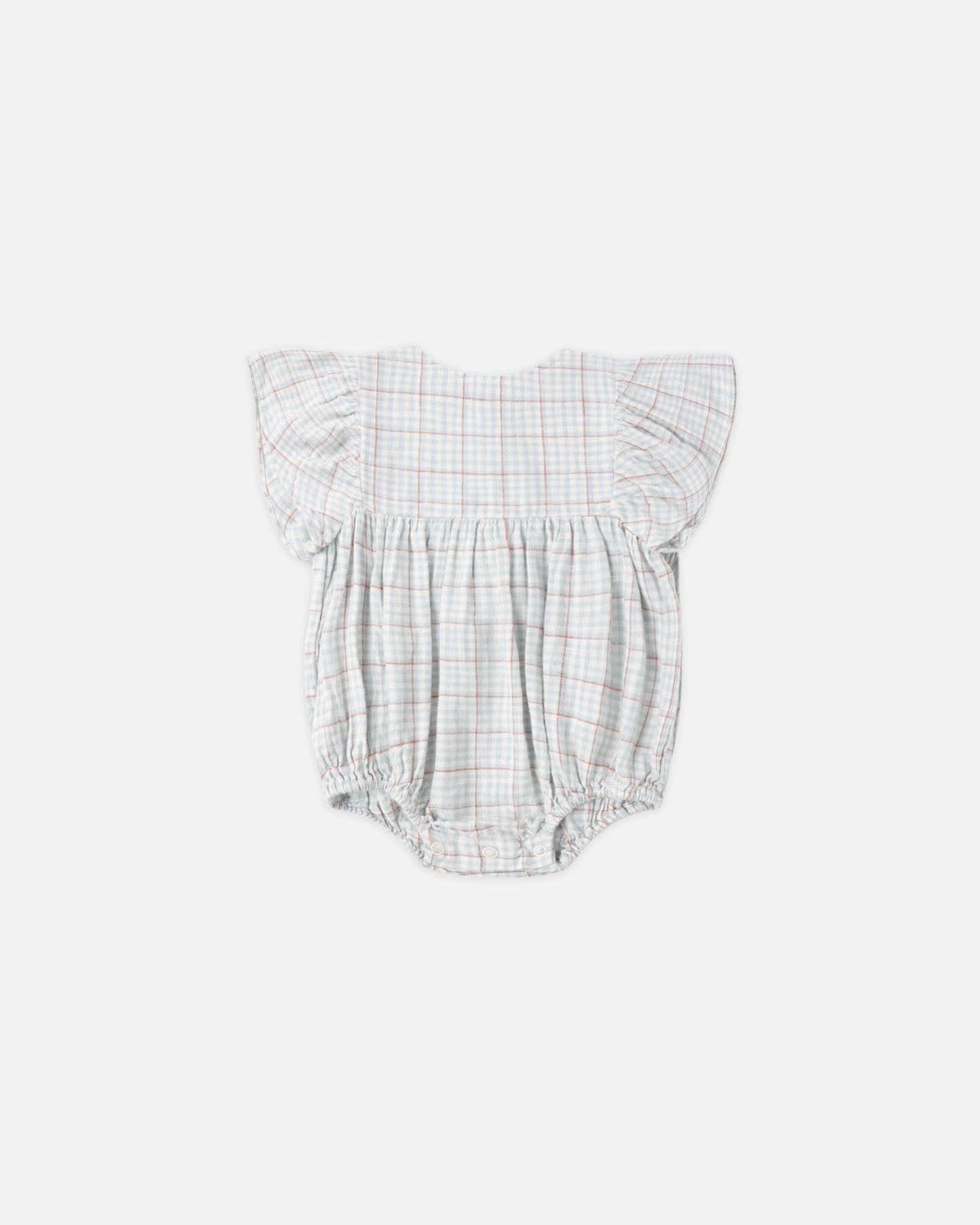 Kalea Romper Light Blue Plaid - Rylee + Cru | Kids Clothes | Trendy Baby Clothes | Modern Infant Outfits |