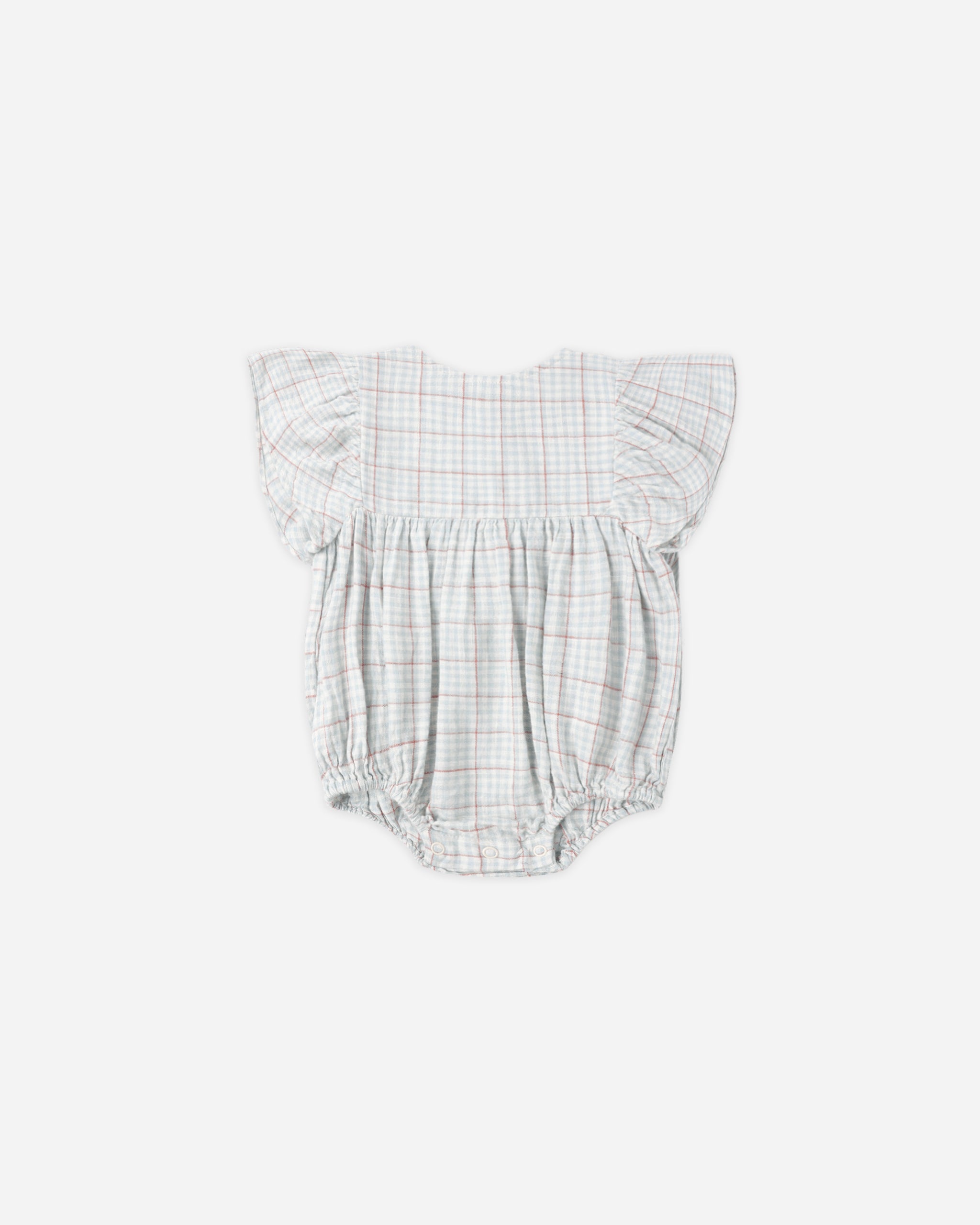 Kalea Romper Light Blue Plaid - Rylee + Cru | Kids Clothes | Trendy Baby Clothes | Modern Infant Outfits |