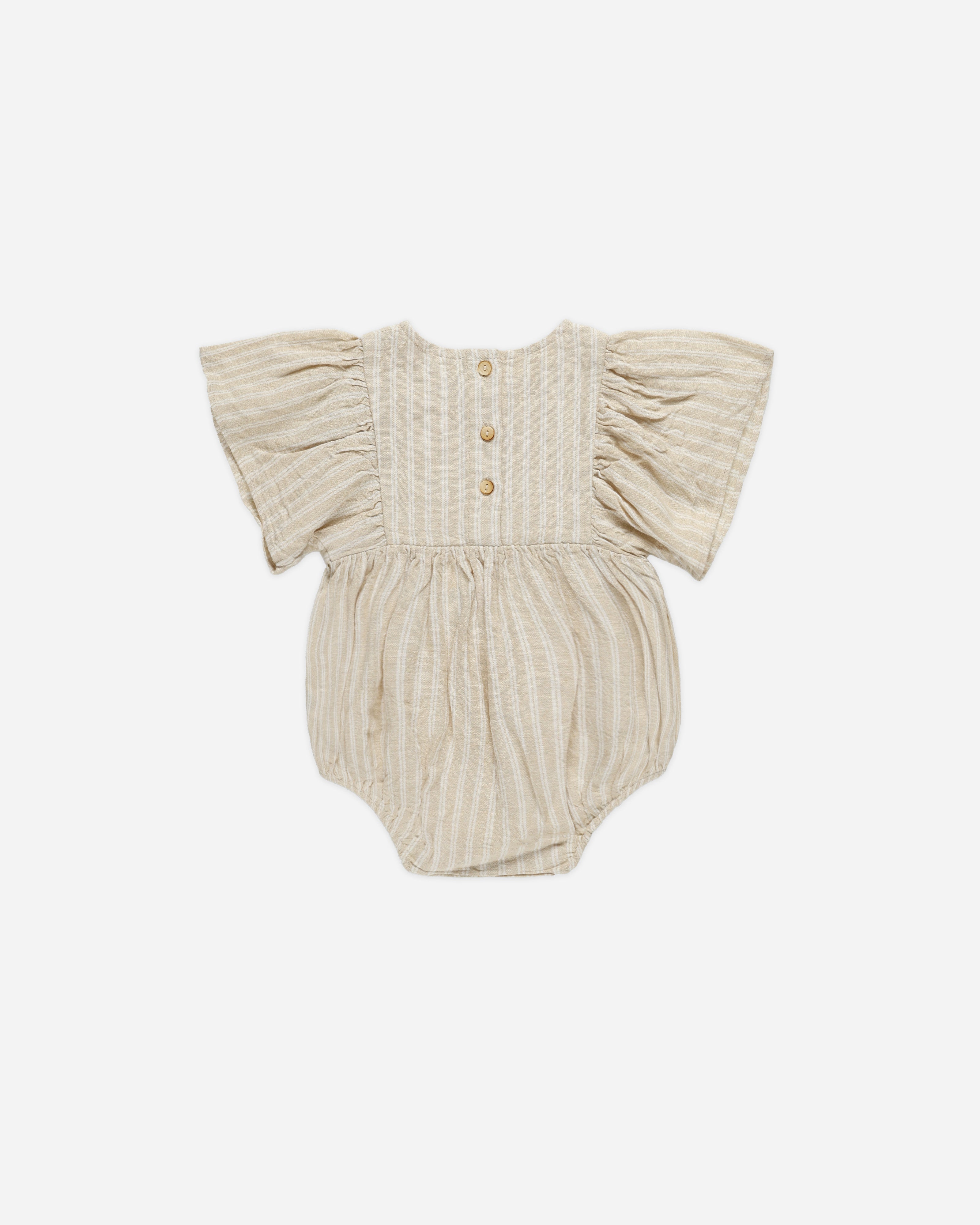 Kalea Romper || Champagne Stripe - Rylee + Cru | Kids Clothes | Trendy Baby Clothes | Modern Infant Outfits |